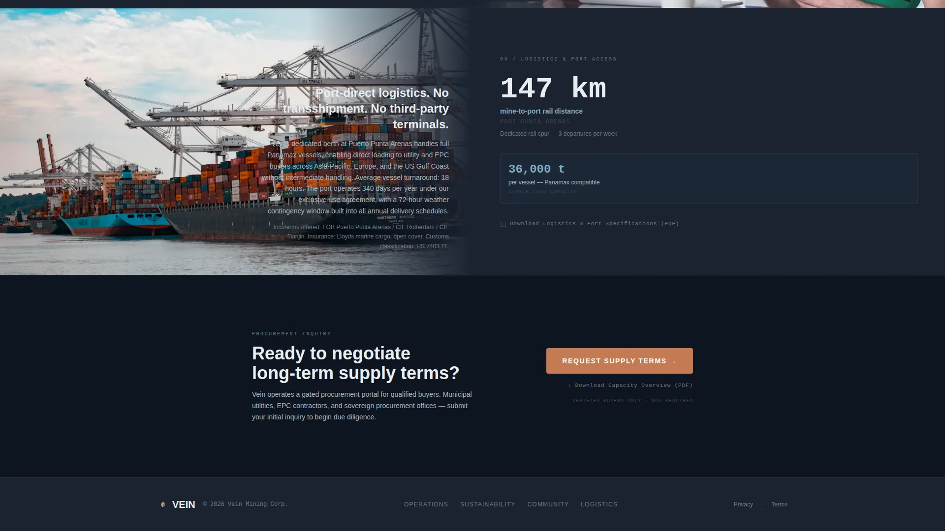 Copper Mining Company Landing Page Template