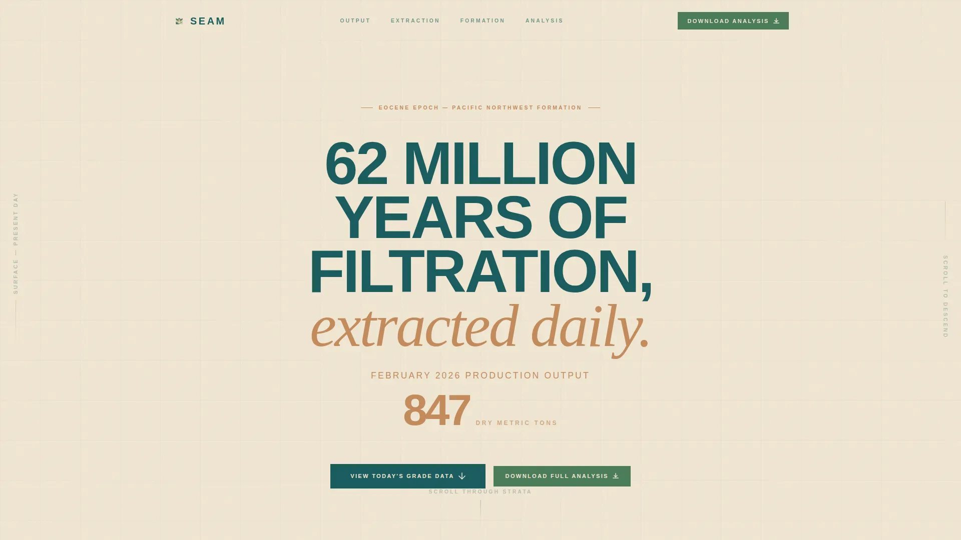 Diatomite Mining Landing Page Template - Dashboard Style