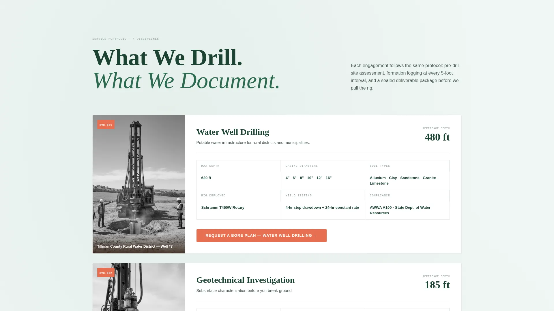 Precision Drilling Contractor Landing Page Template