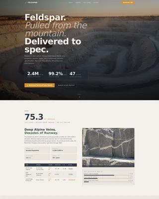 Mining Landing Page Template | Stats-First Industrial Design
