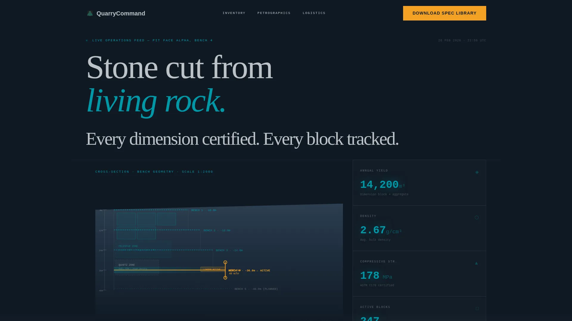 Industrial Natural Stone Landing Page Template