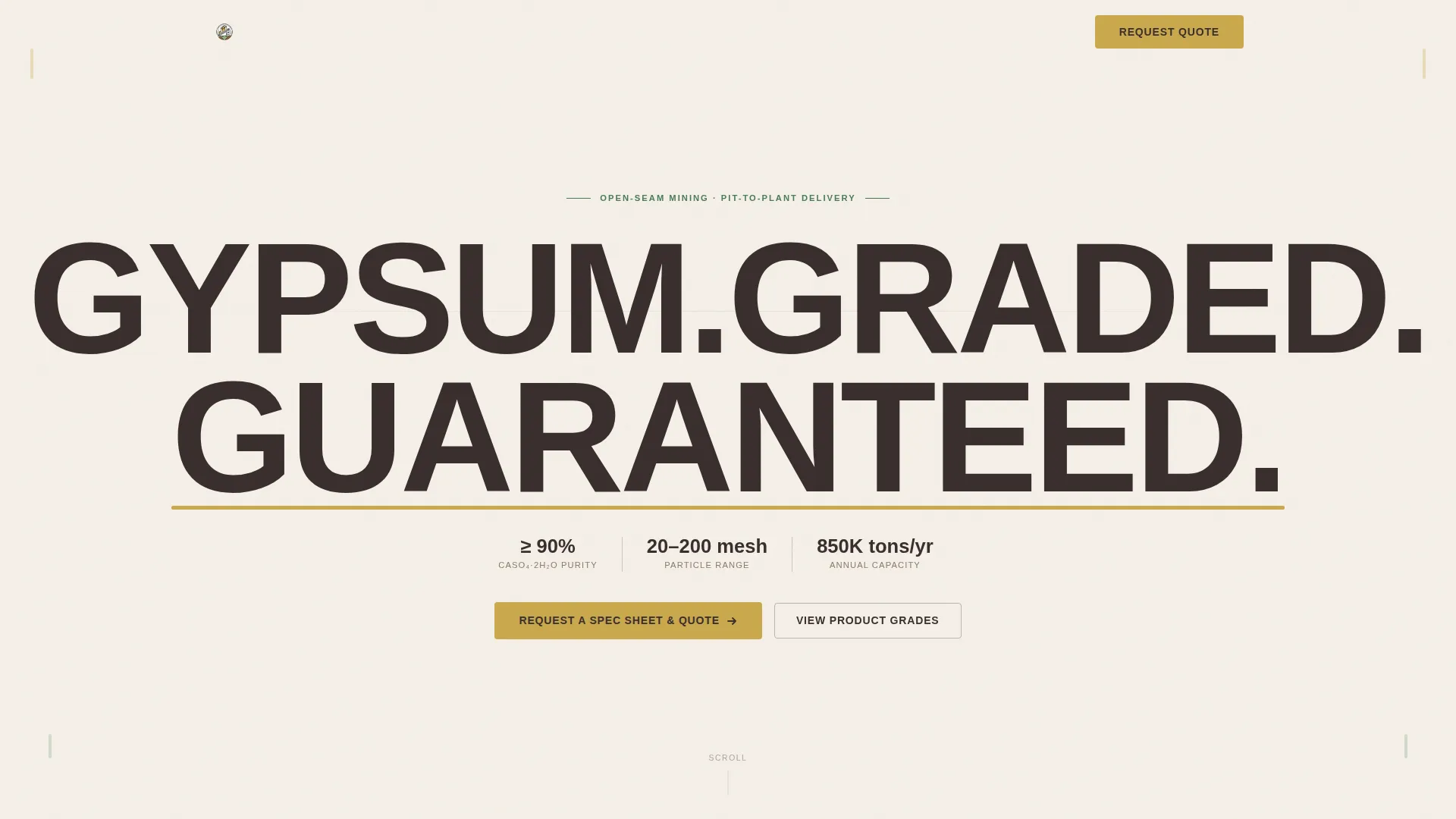 Gypsum Mining Landing Page Template for Lead Generation