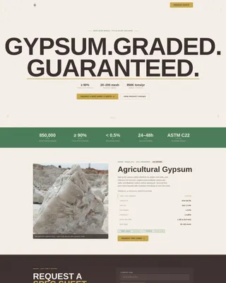 Gypsum Mining Landing Page Template for Lead Generation