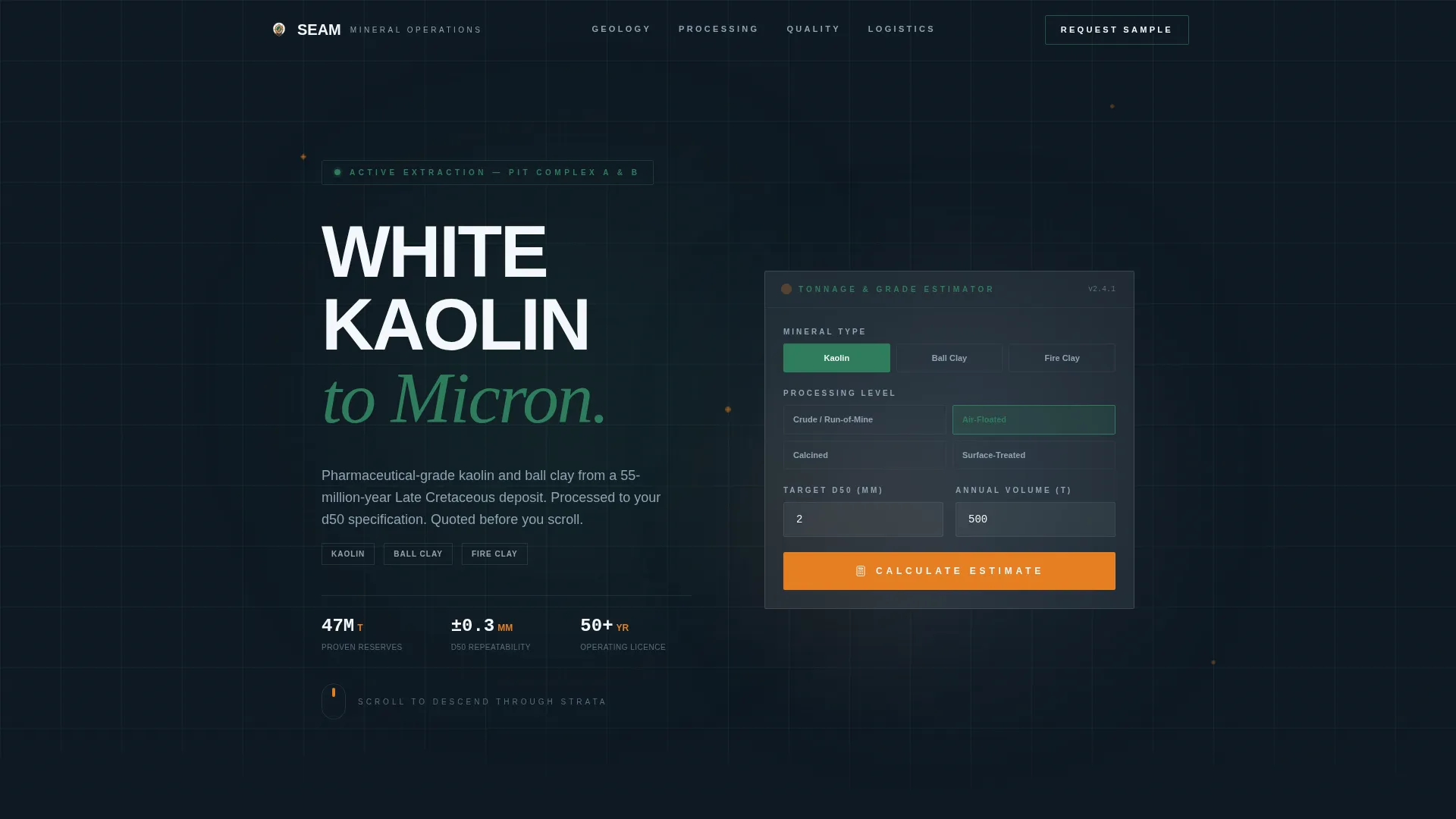 Kaolin & Clay Mining Landing Page Template