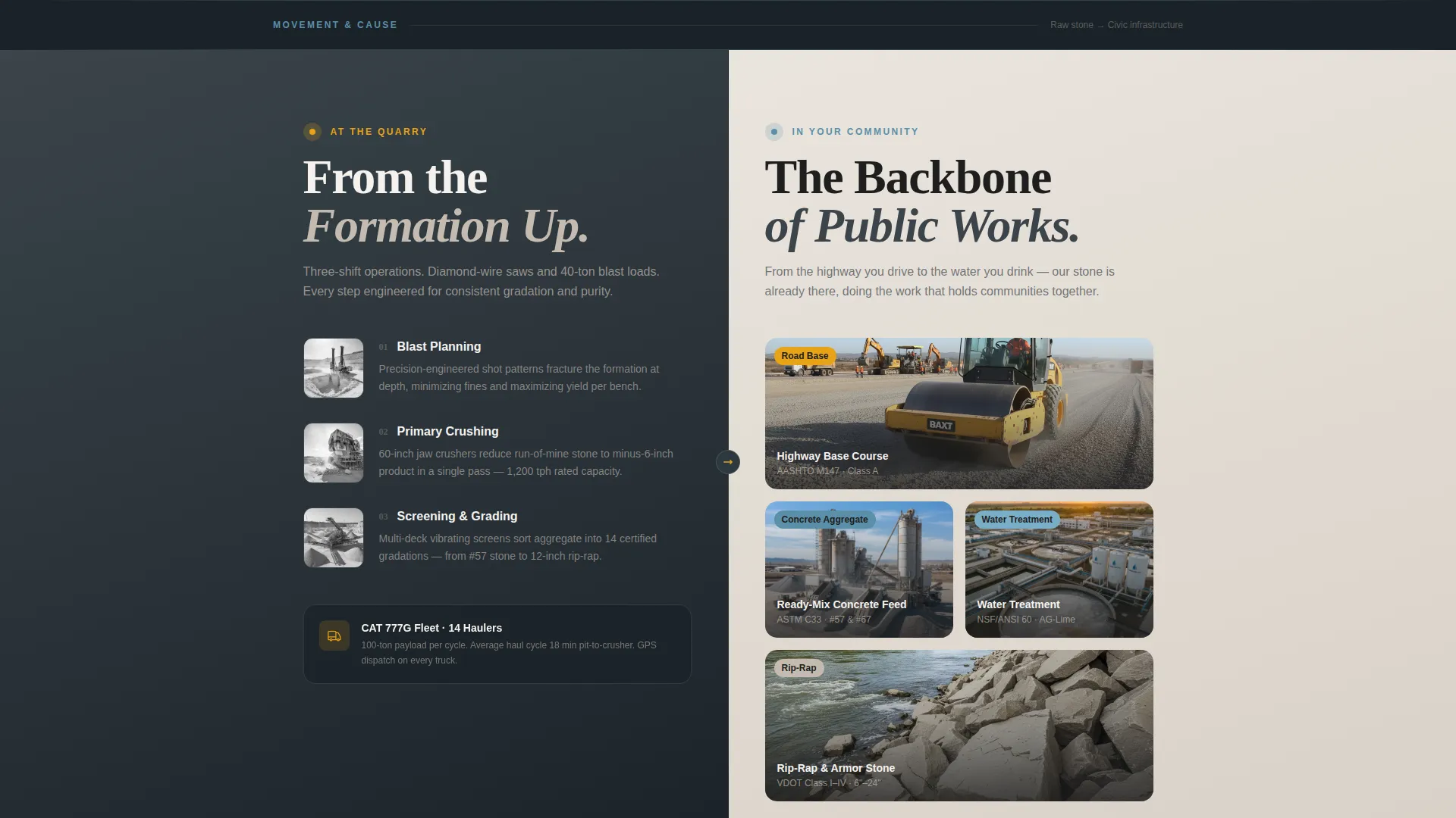 Limestone Mining Landing Page Template