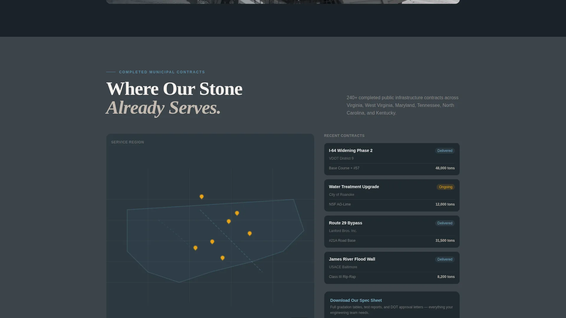 Limestone Mining Landing Page Template