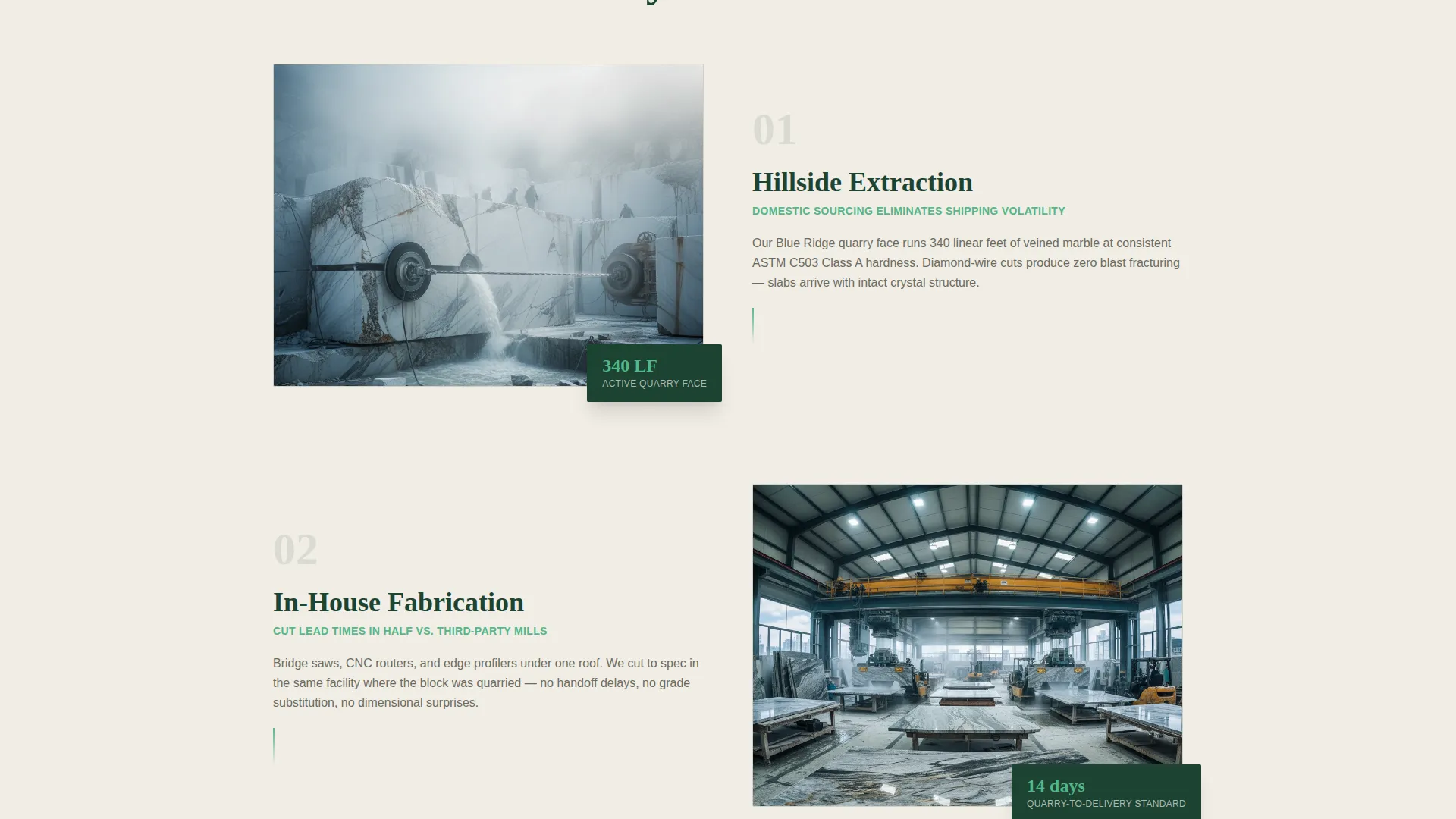 Marble Quarry Landing Page Template for Civic Procurement