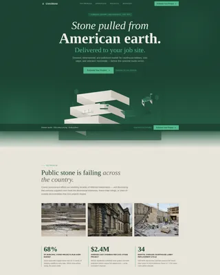 Marble Quarry Landing Page Template for Civic Procurement