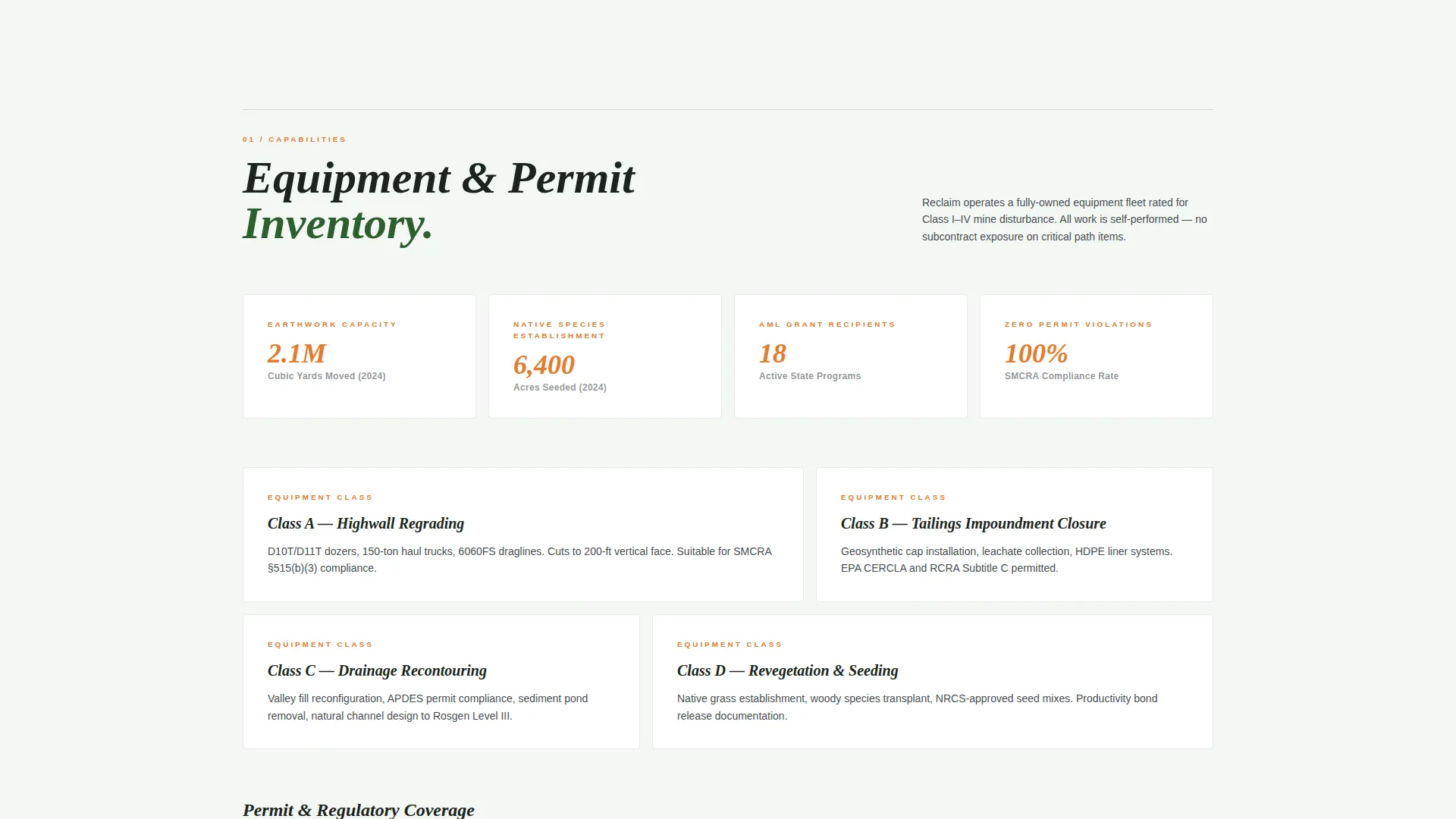 Mine Rehabilitation & Reclamation Landing Page Template