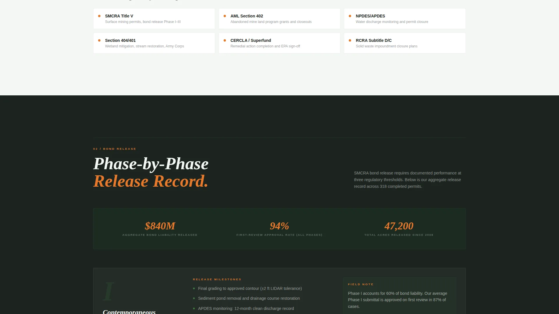 Mine Rehabilitation & Reclamation Landing Page Template