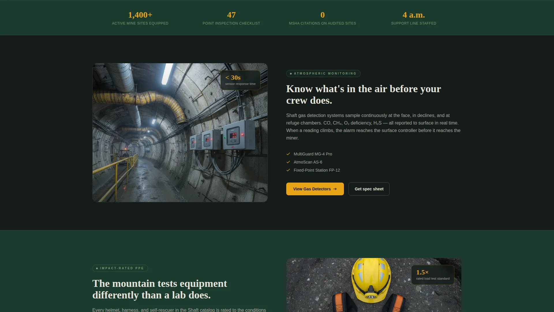 Mining Safety Landing Page Template for Equipment Suppliers