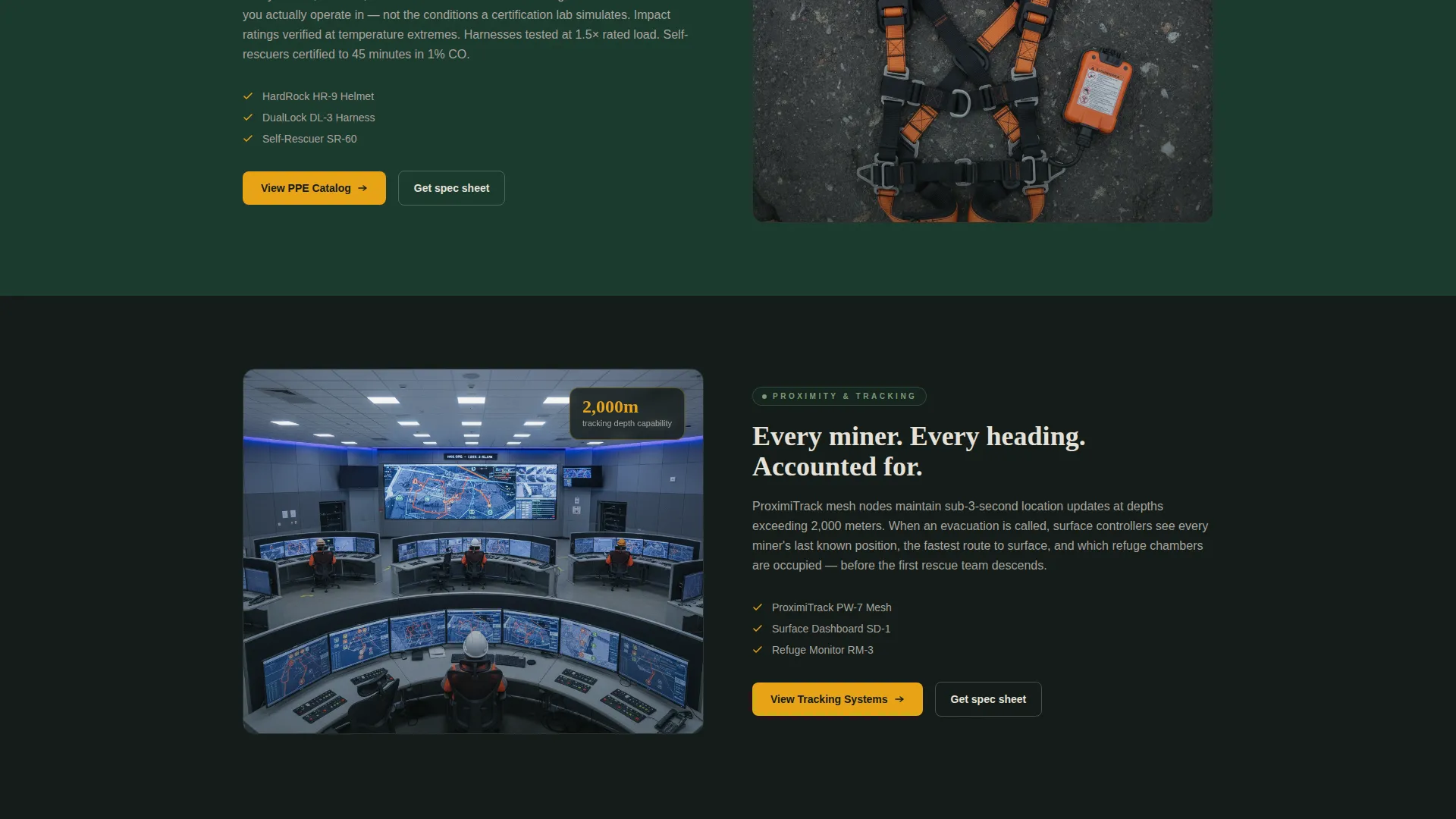 Mining Safety Landing Page Template for Equipment Suppliers
