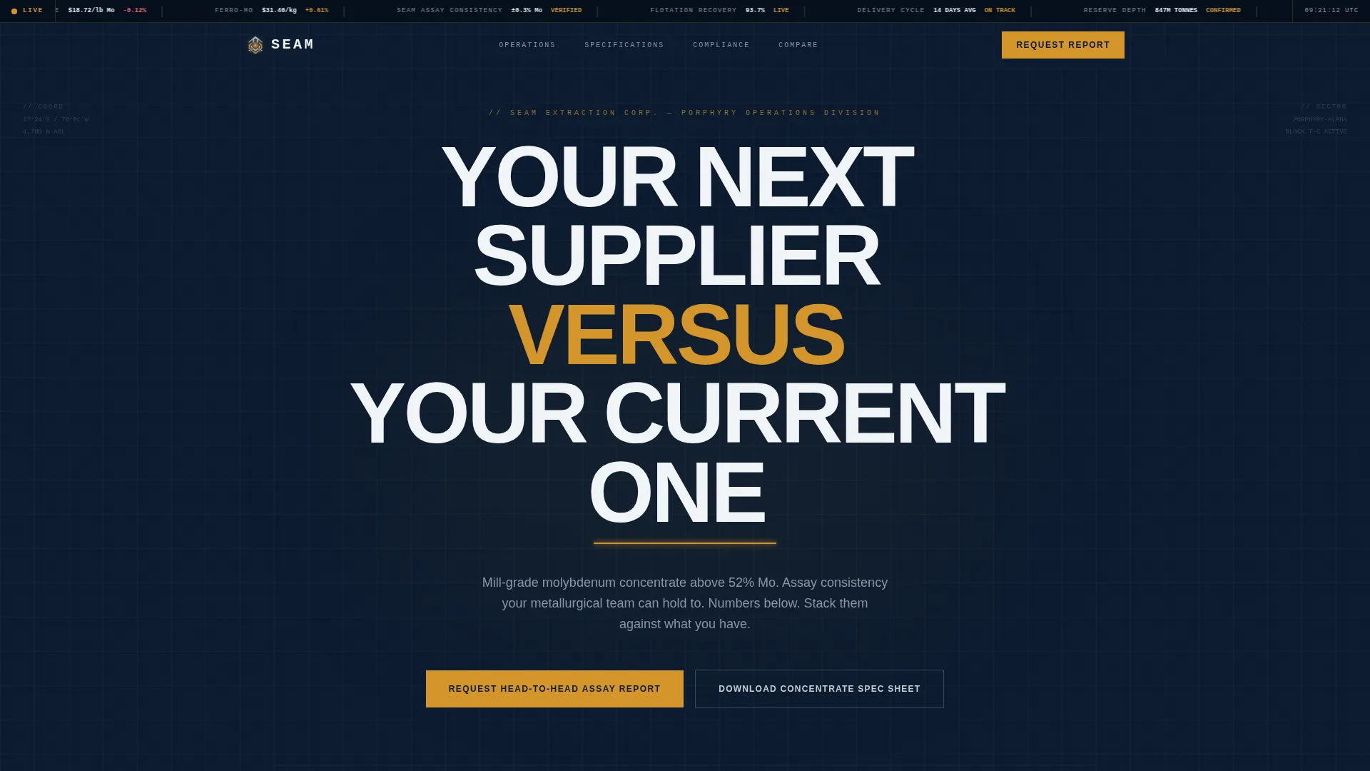 Molybdenum Mining Landing Page Template