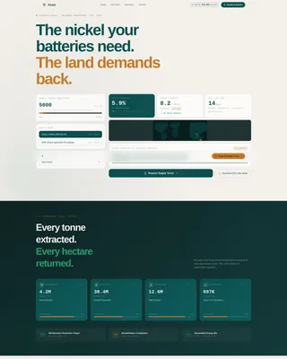 Nickel Mining Data Dashboard Landing Page Template