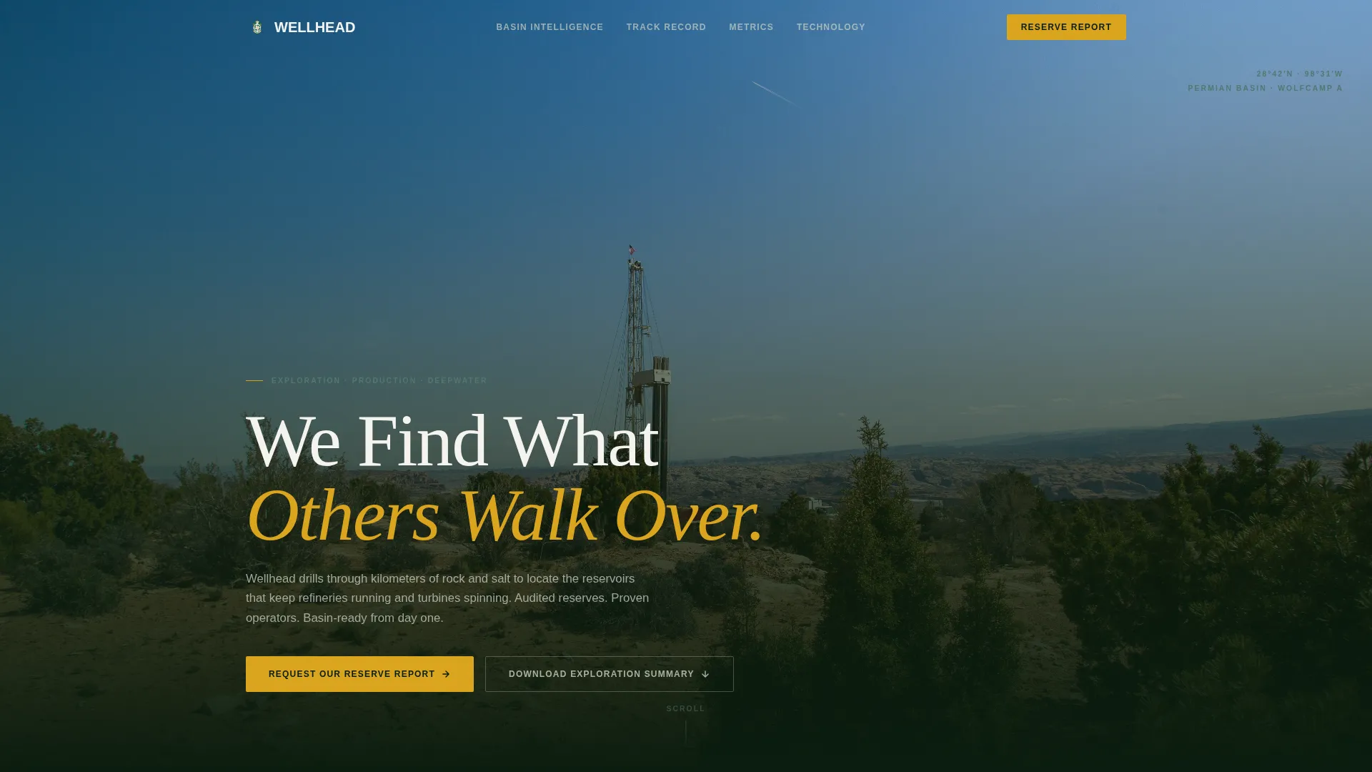 Oil & Gas Exploration Landing Page Template
