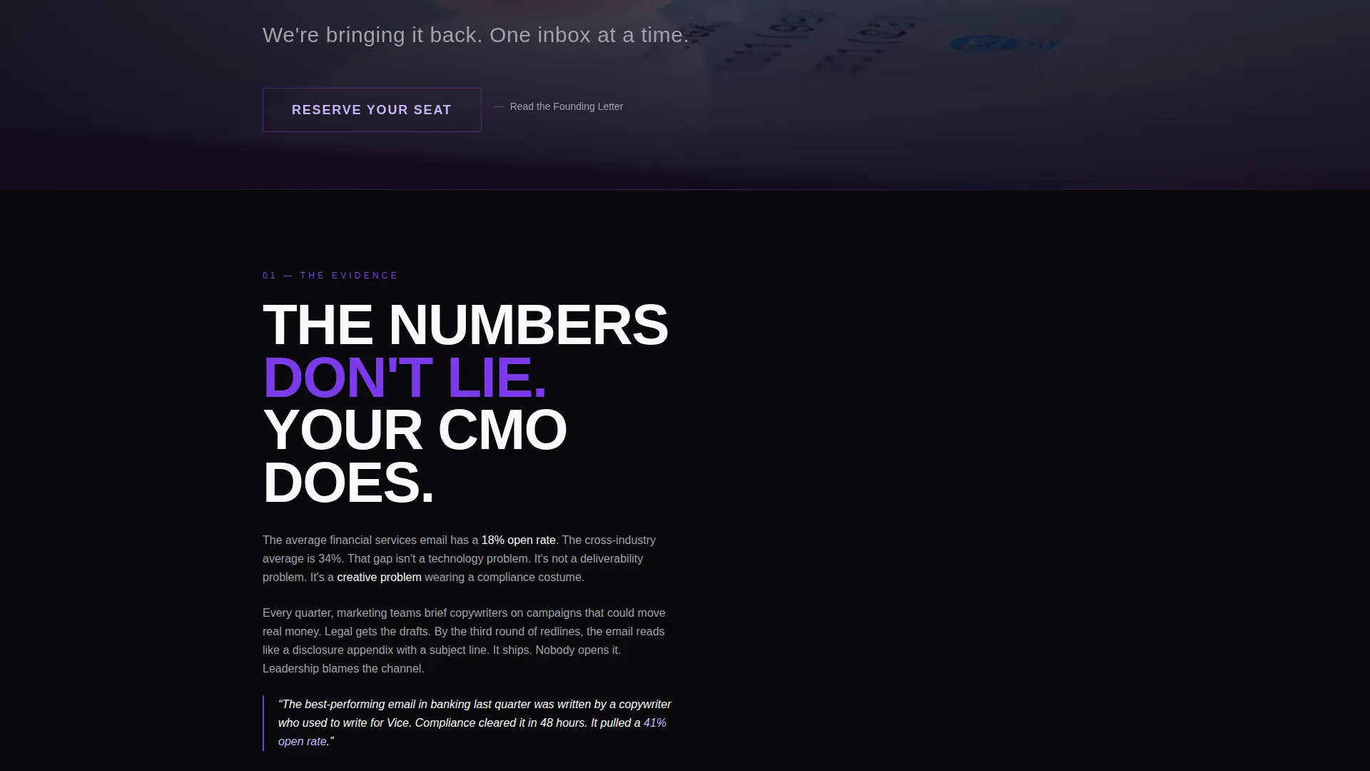 Fintech Email Agency Waitlist Landing Page Template