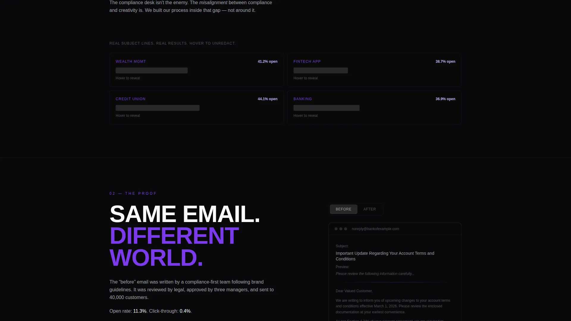 Fintech Email Agency Waitlist Landing Page Template