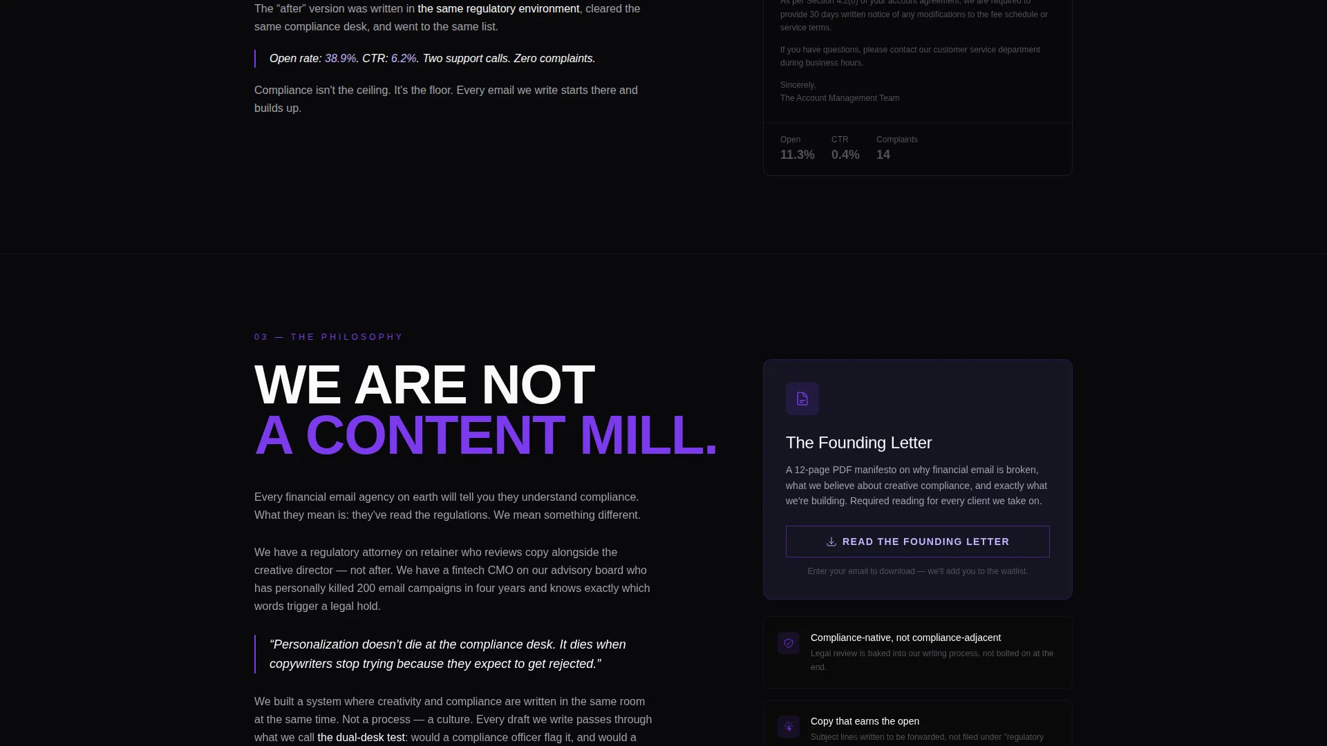 Fintech Email Agency Waitlist Landing Page Template
