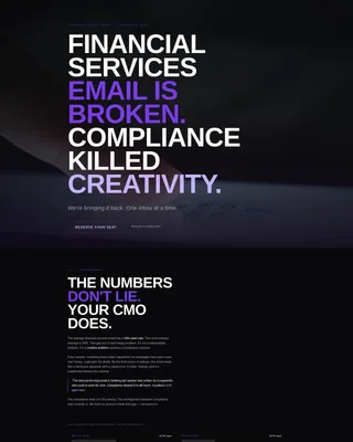 Fintech Email Agency Waitlist Landing Page Template