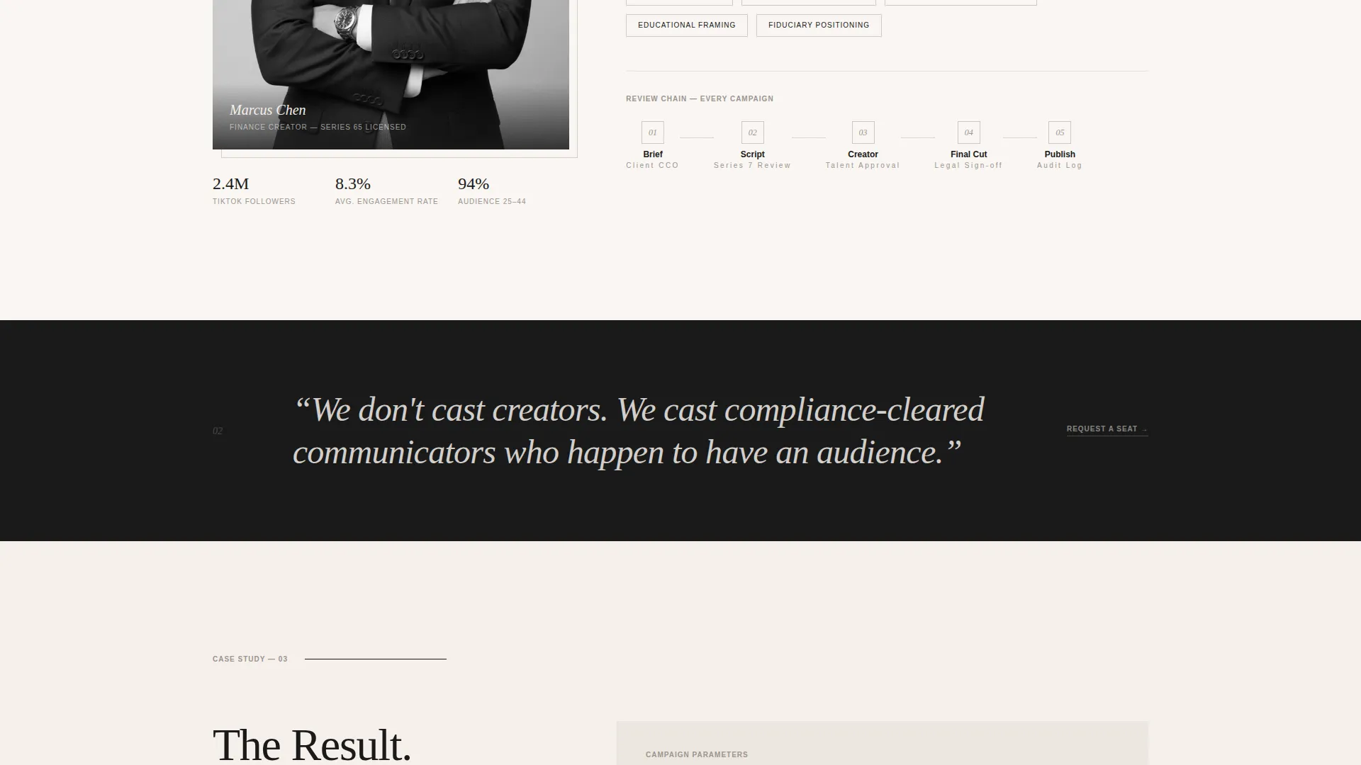 Fintech Influencer Agency Landing Page Template