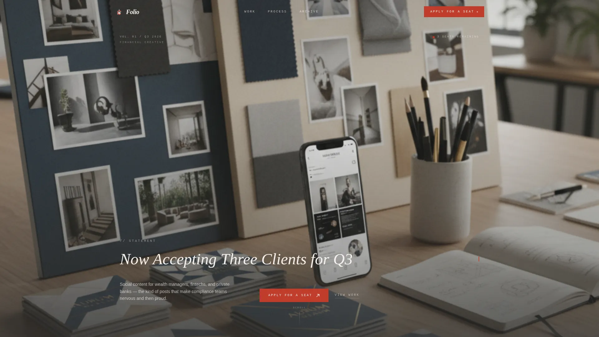 Financial Services Social Media Agency Landing Page
