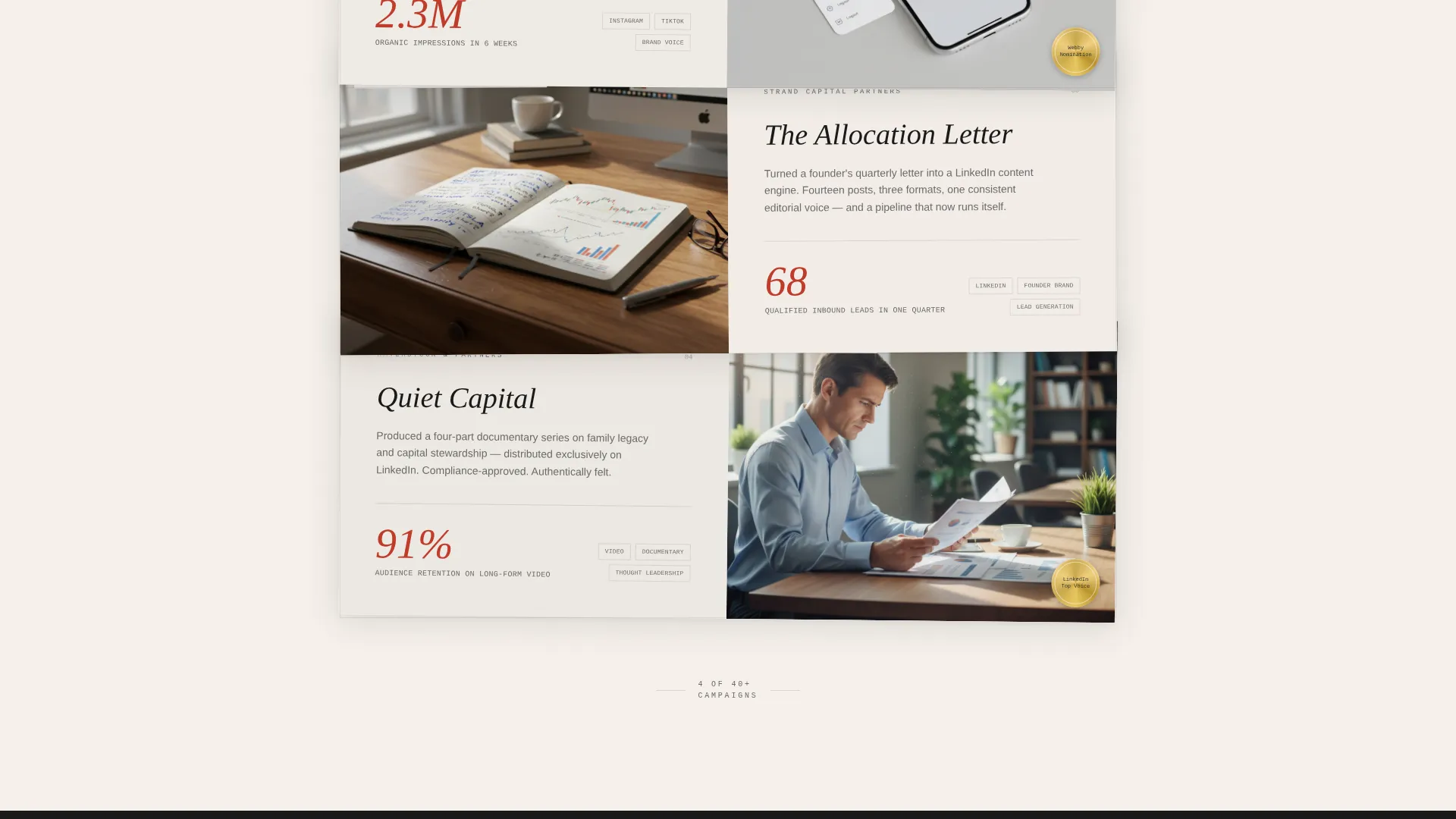 Financial Services Social Media Agency Landing Page
