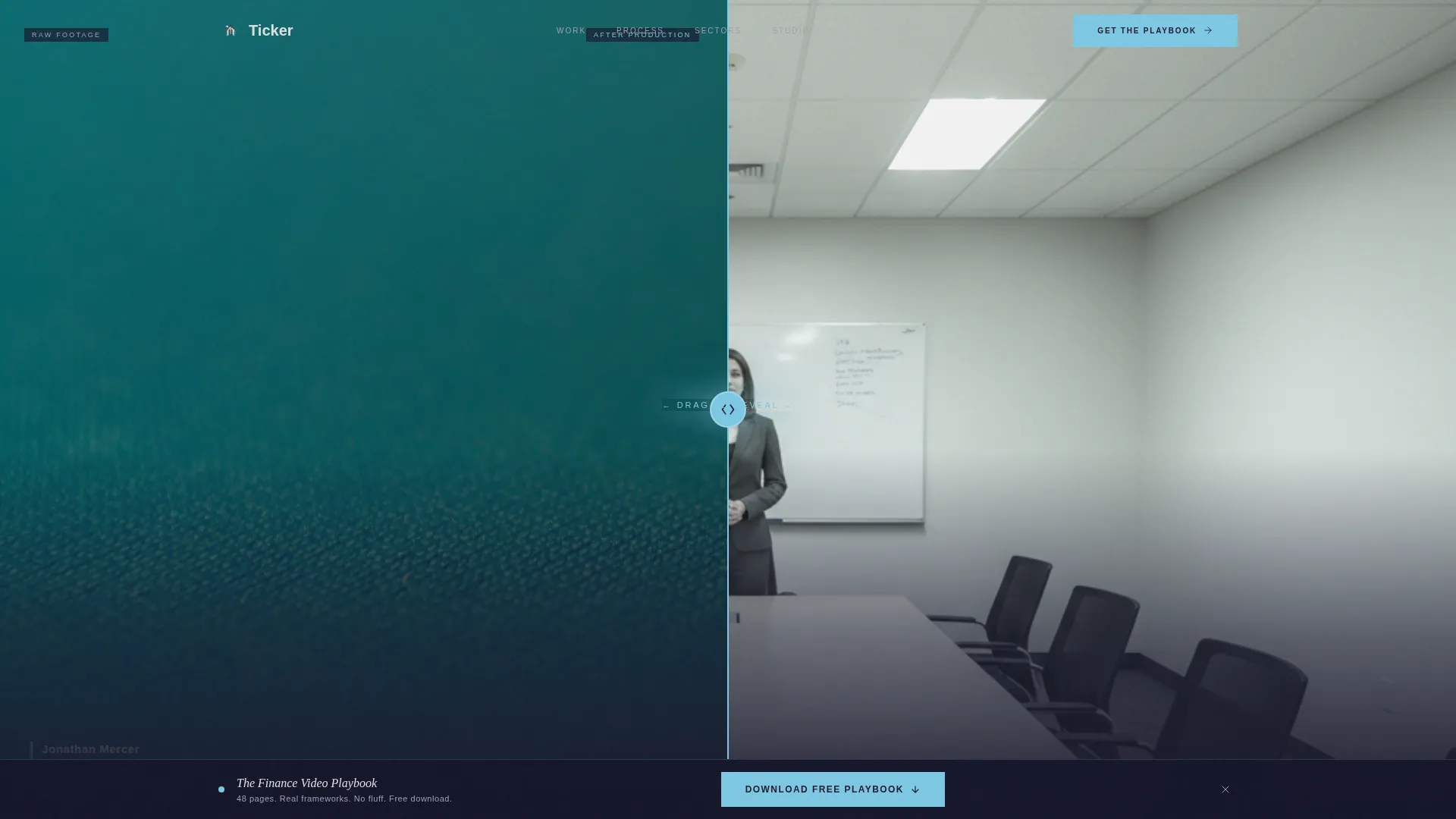 Cinematic Finance Video Agency Landing Page Template