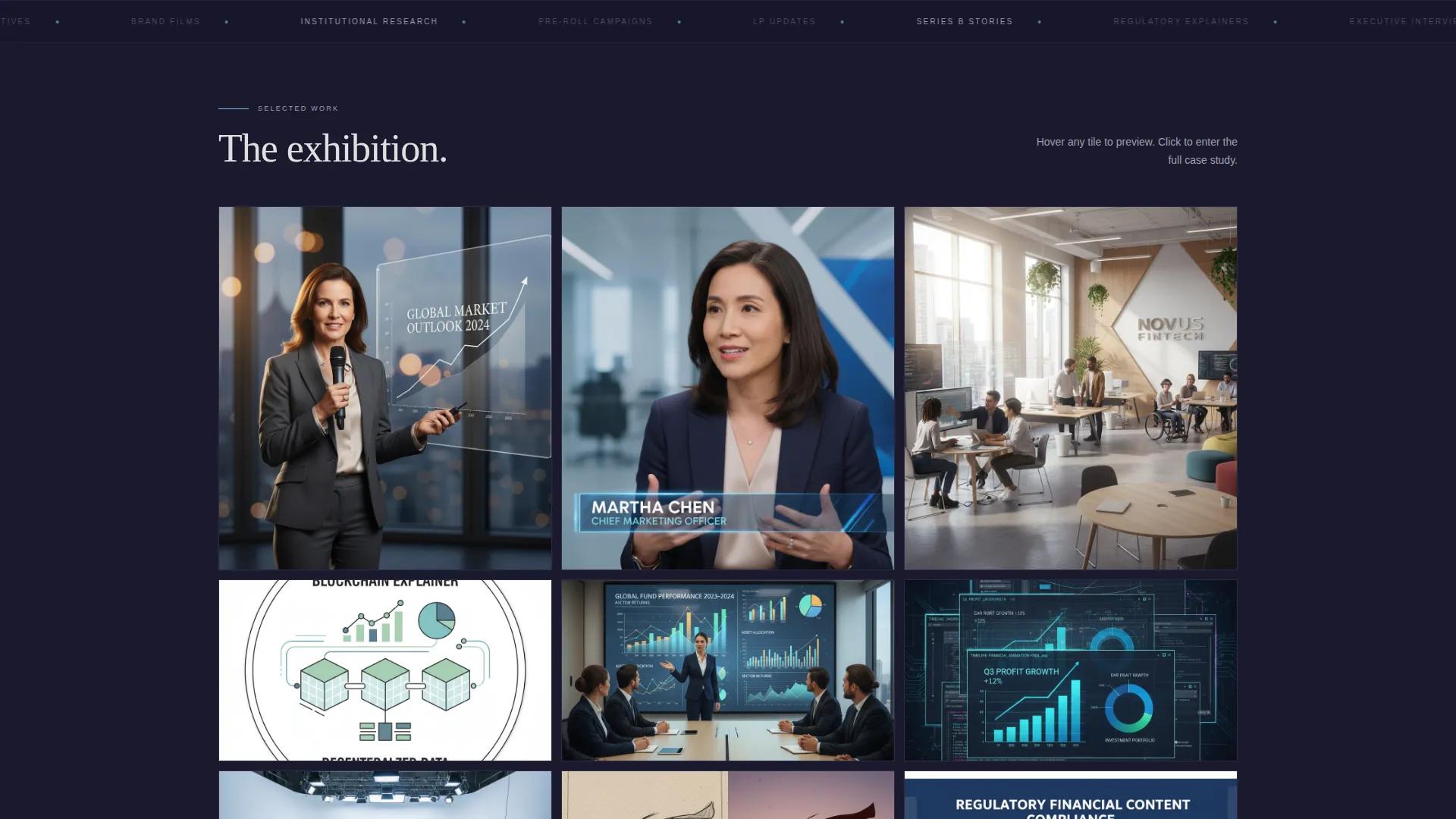Cinematic Finance Video Agency Landing Page Template