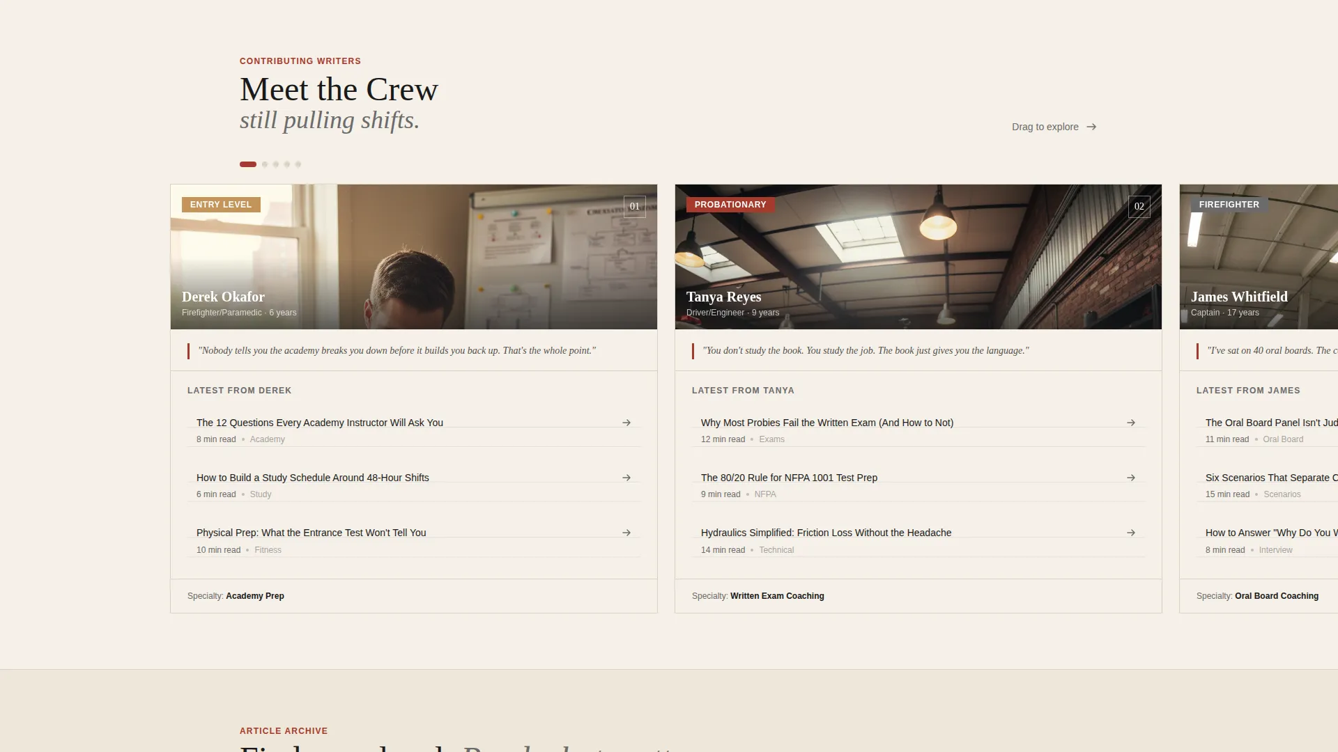 Firefighter Career Blog Landing Page Template
