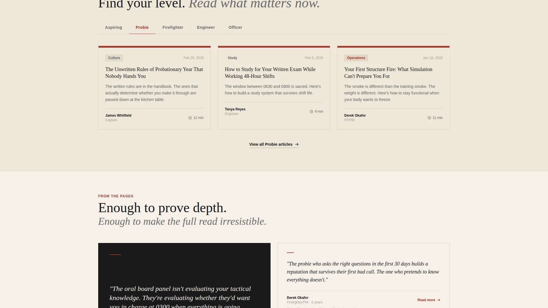 Firefighter Career Blog Landing Page Template