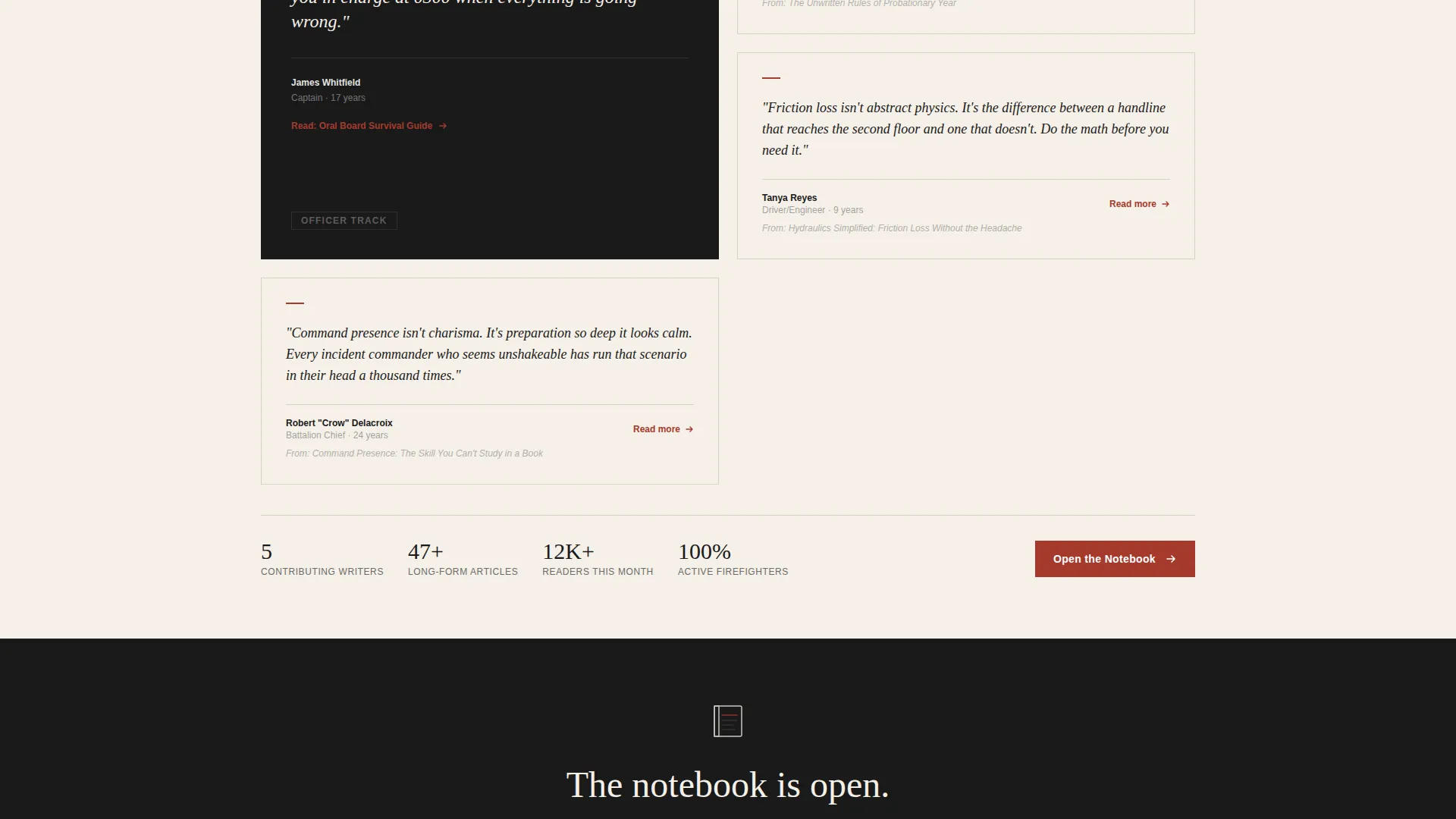 Firefighter Career Blog Landing Page Template