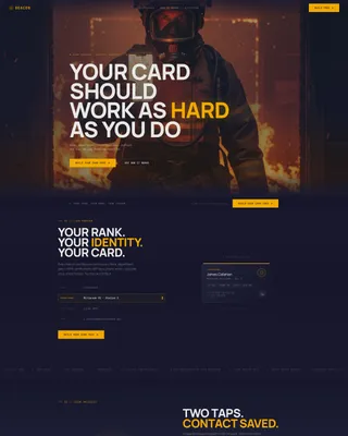 Firefighter Digital Business Card Landing Page Template