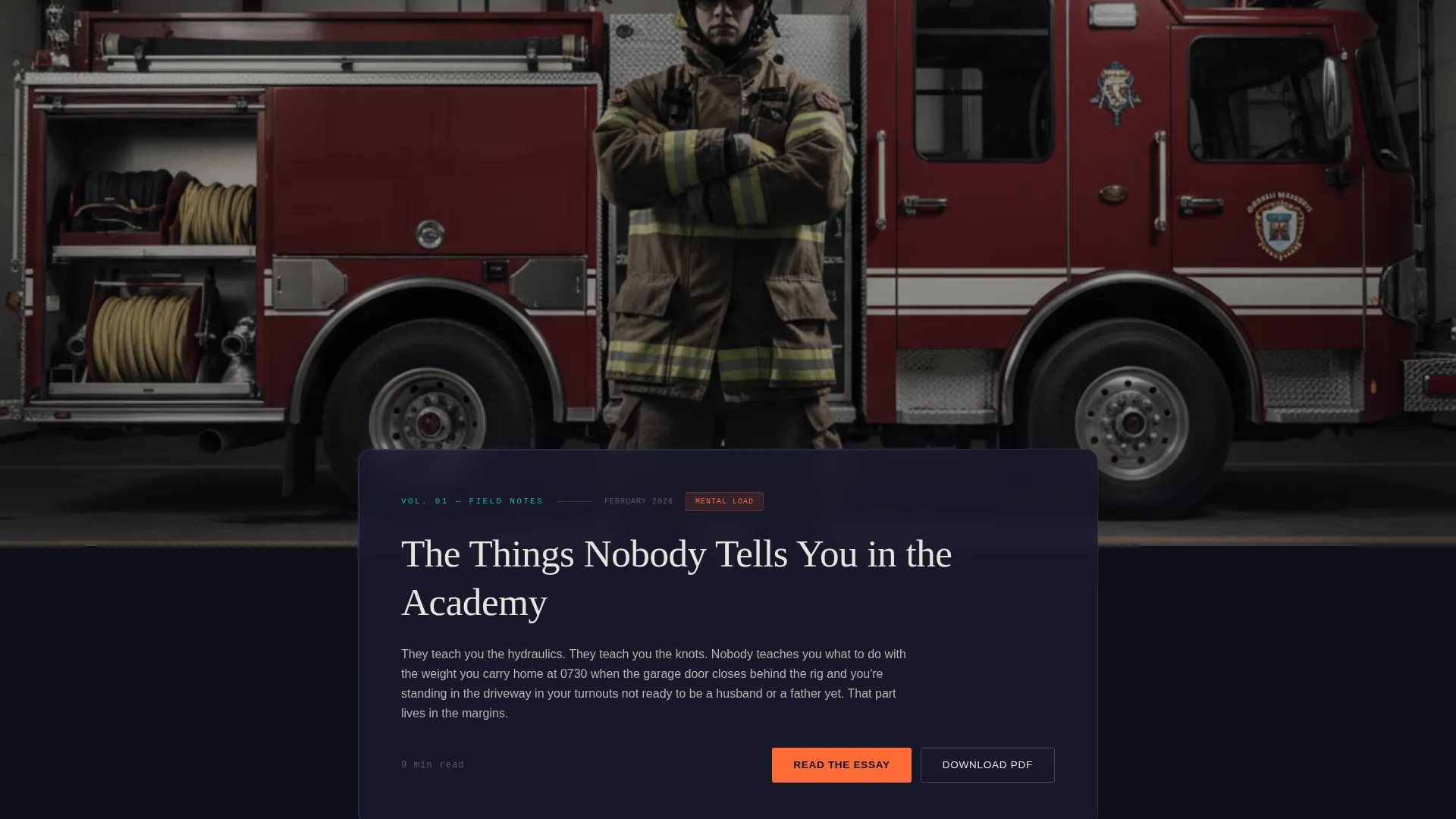Firefighter Personal Brand Landing Page Template
