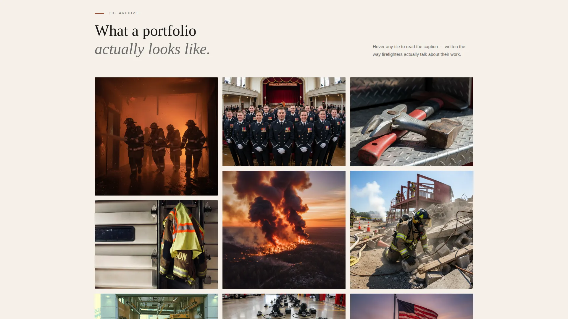 Firefighter Portfolio Landing Page Template