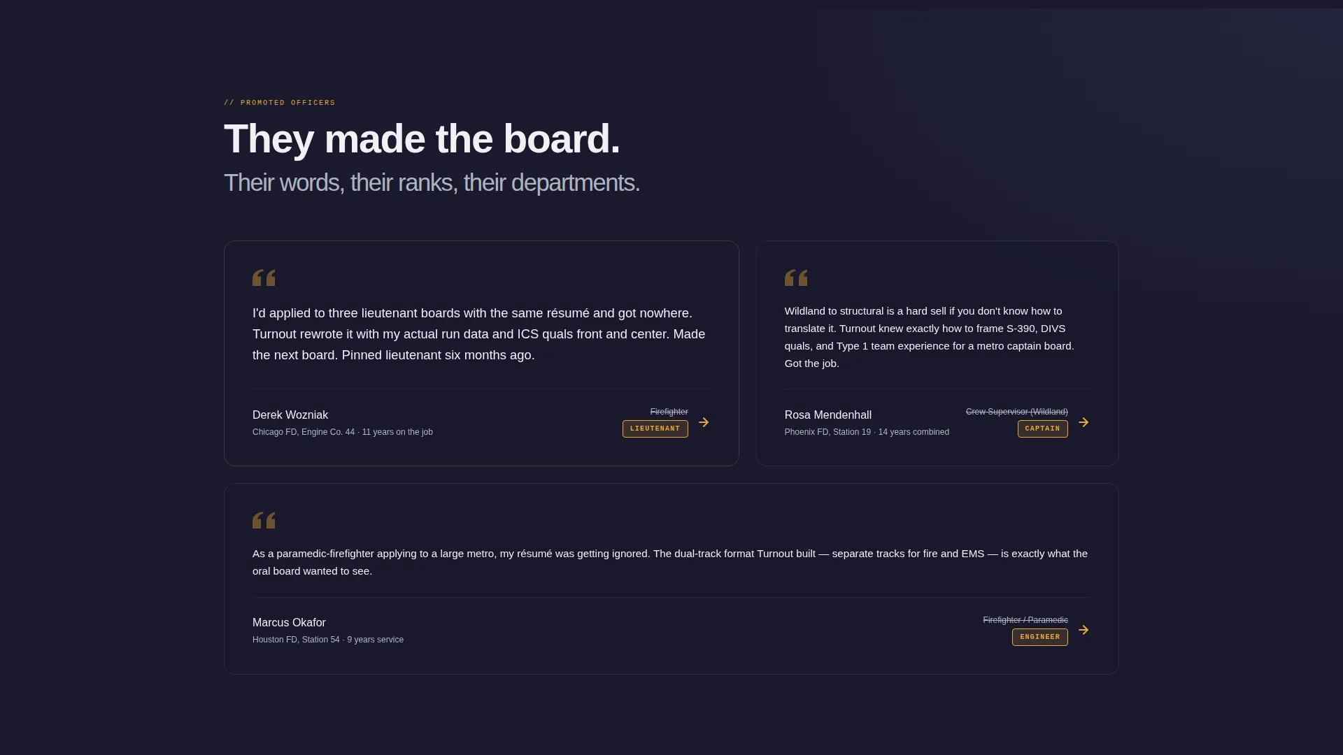 Firefighter Resume Landing Page Template