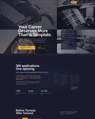 Firefighter Resume Landing Page Template