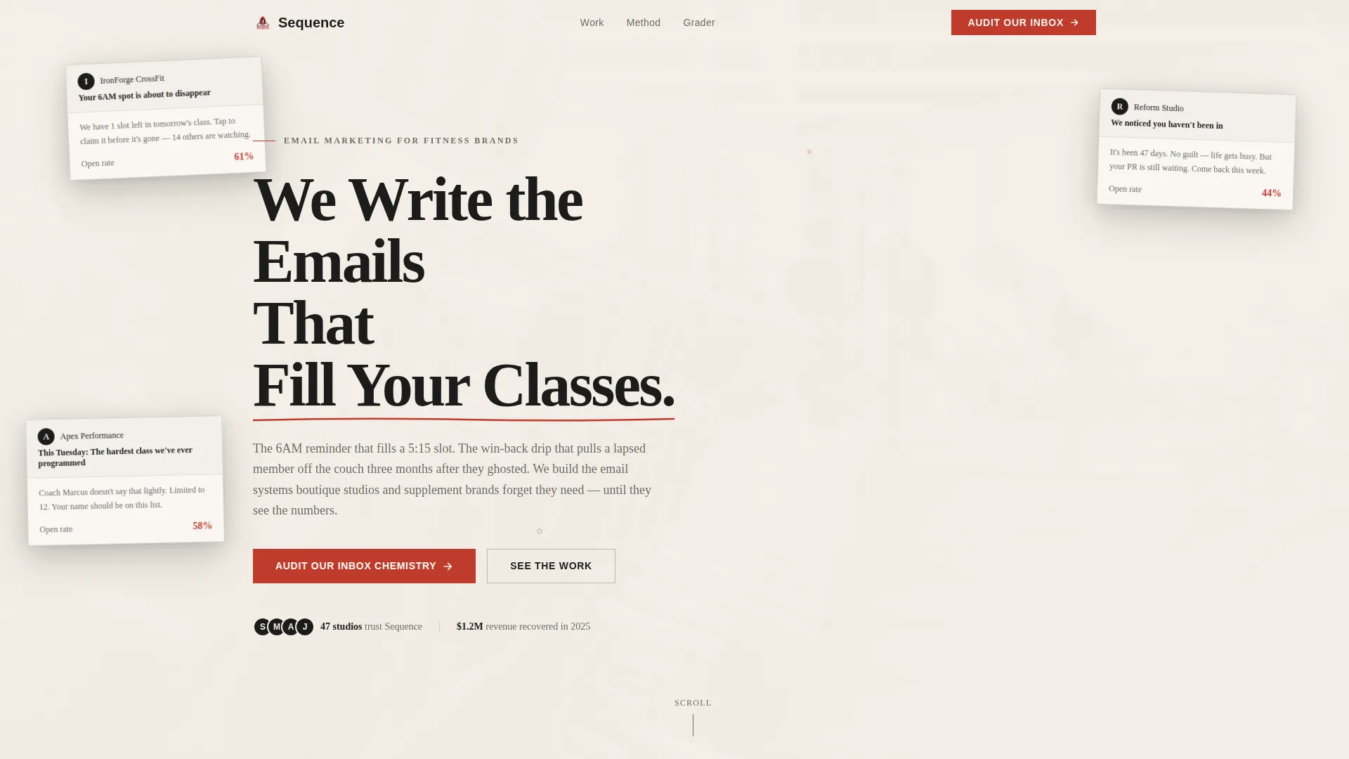 Fitness Email Agency Landing Page Template