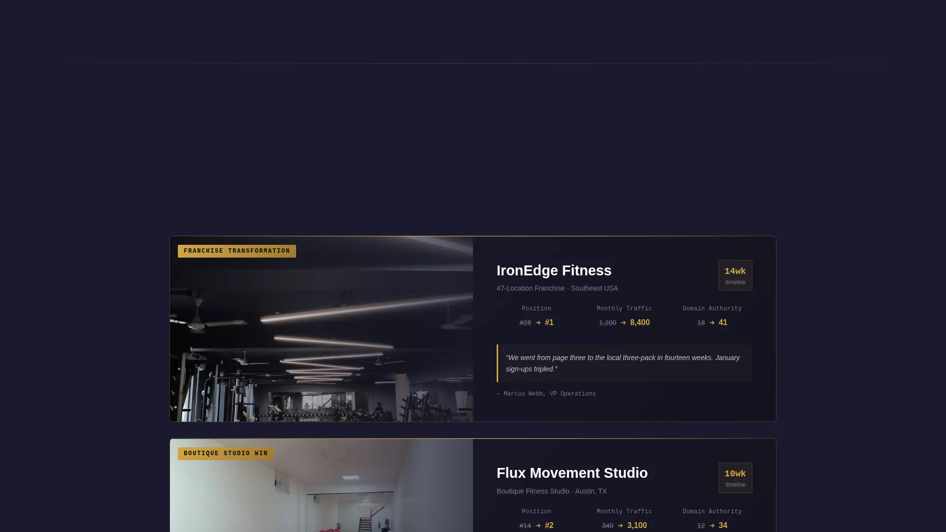 Fitness SEO Agency Landing Page Template