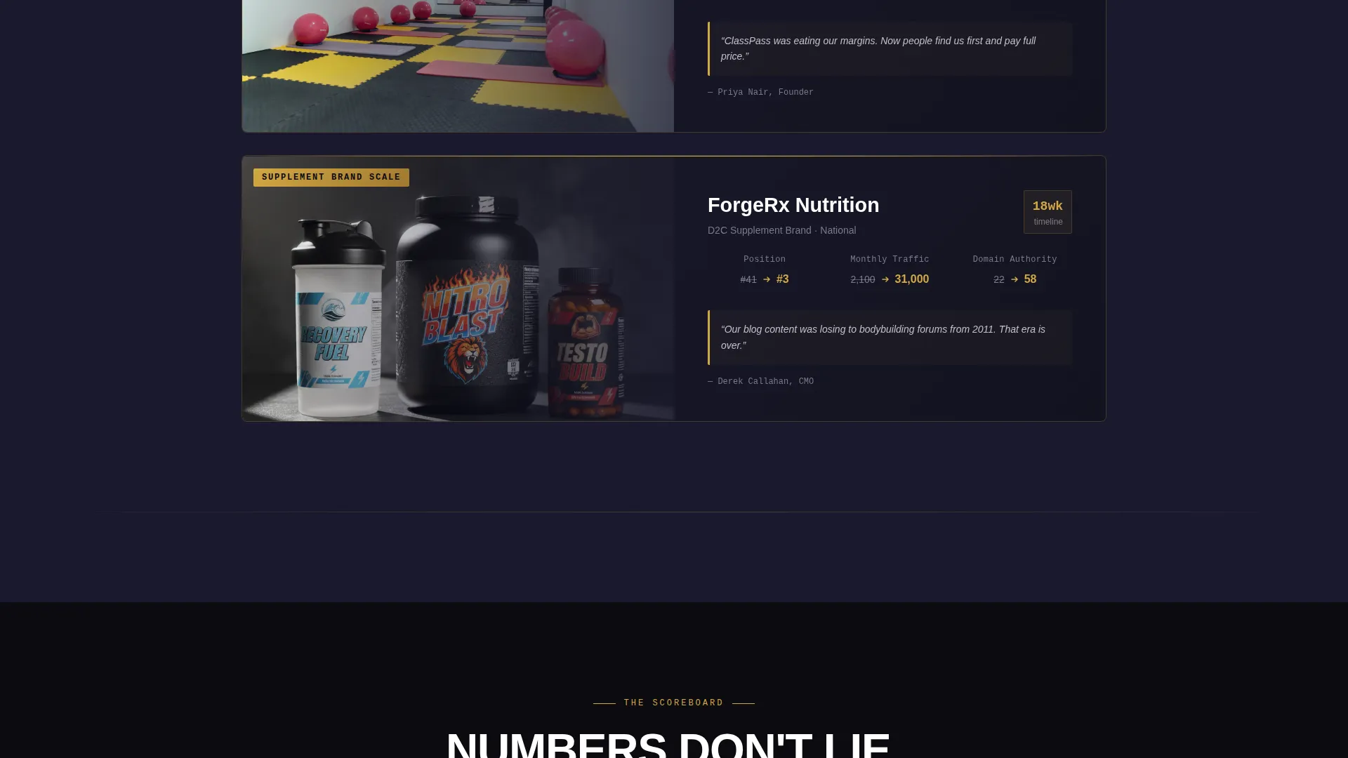 Fitness SEO Agency Landing Page Template