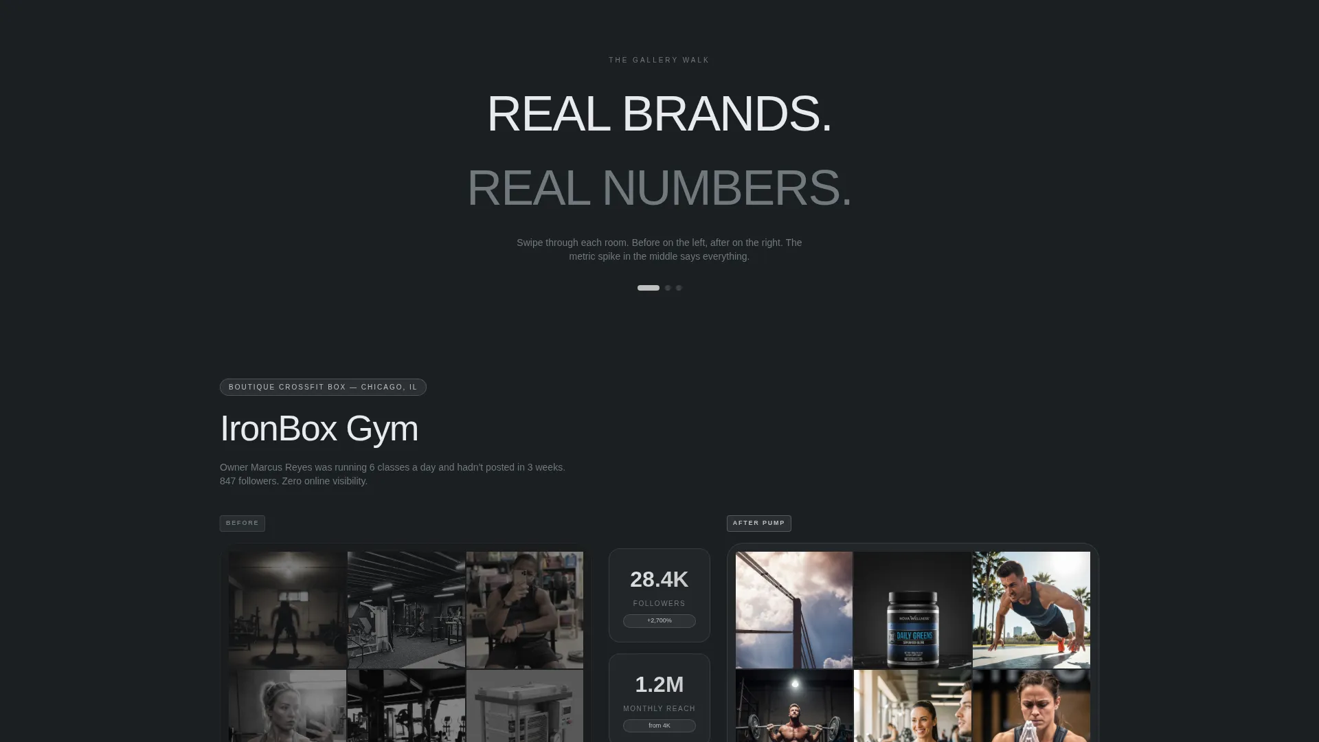 Fitness Agency Landing Page Template | Horizontal Scroll