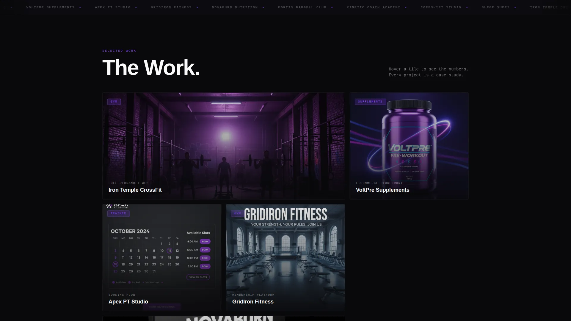 Bold Brutalist Fitness Agency Landing Page Template