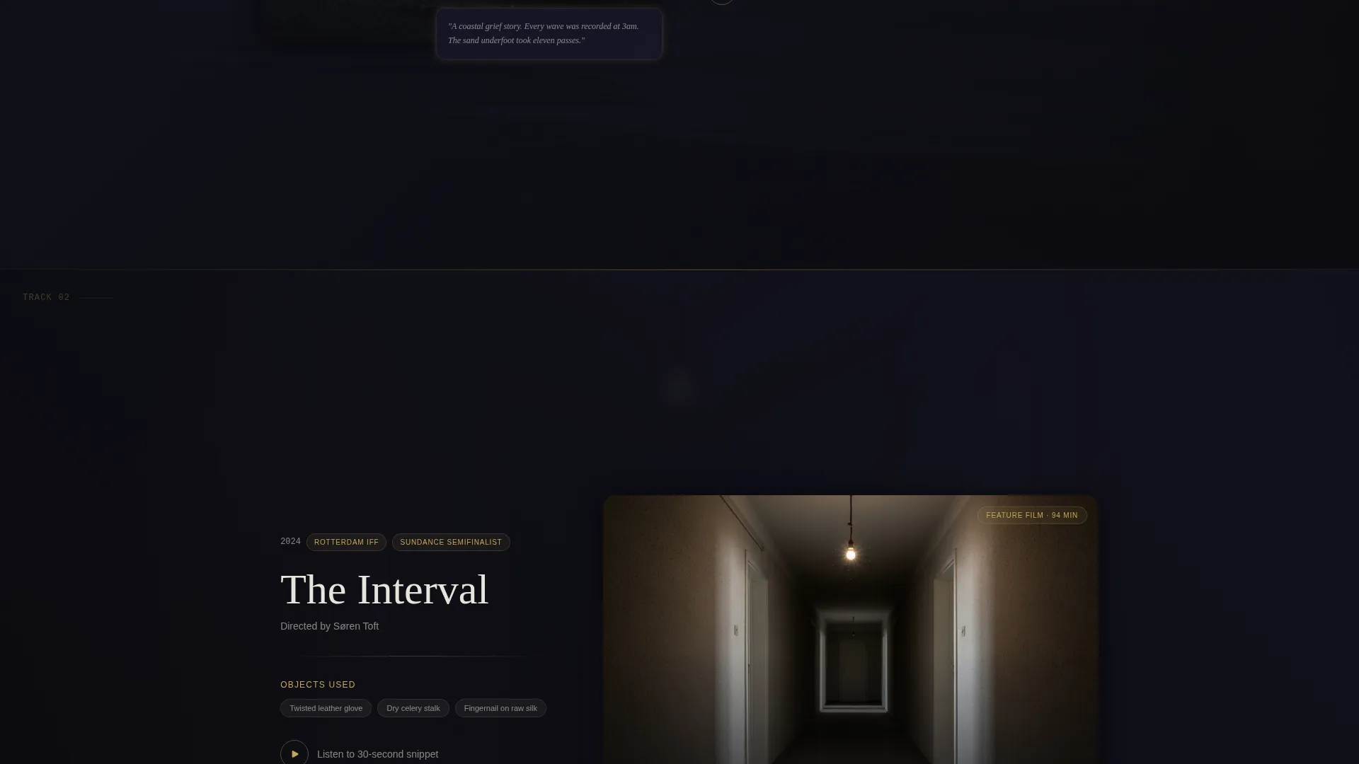 Artist Landing Page Template - Dark Immersive Portfolio