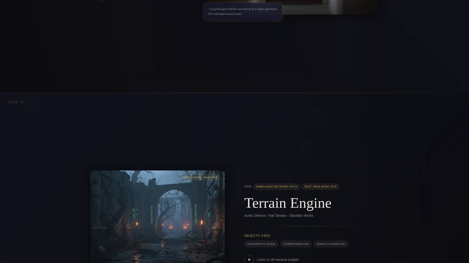 Artist Landing Page Template - Dark Immersive Portfolio