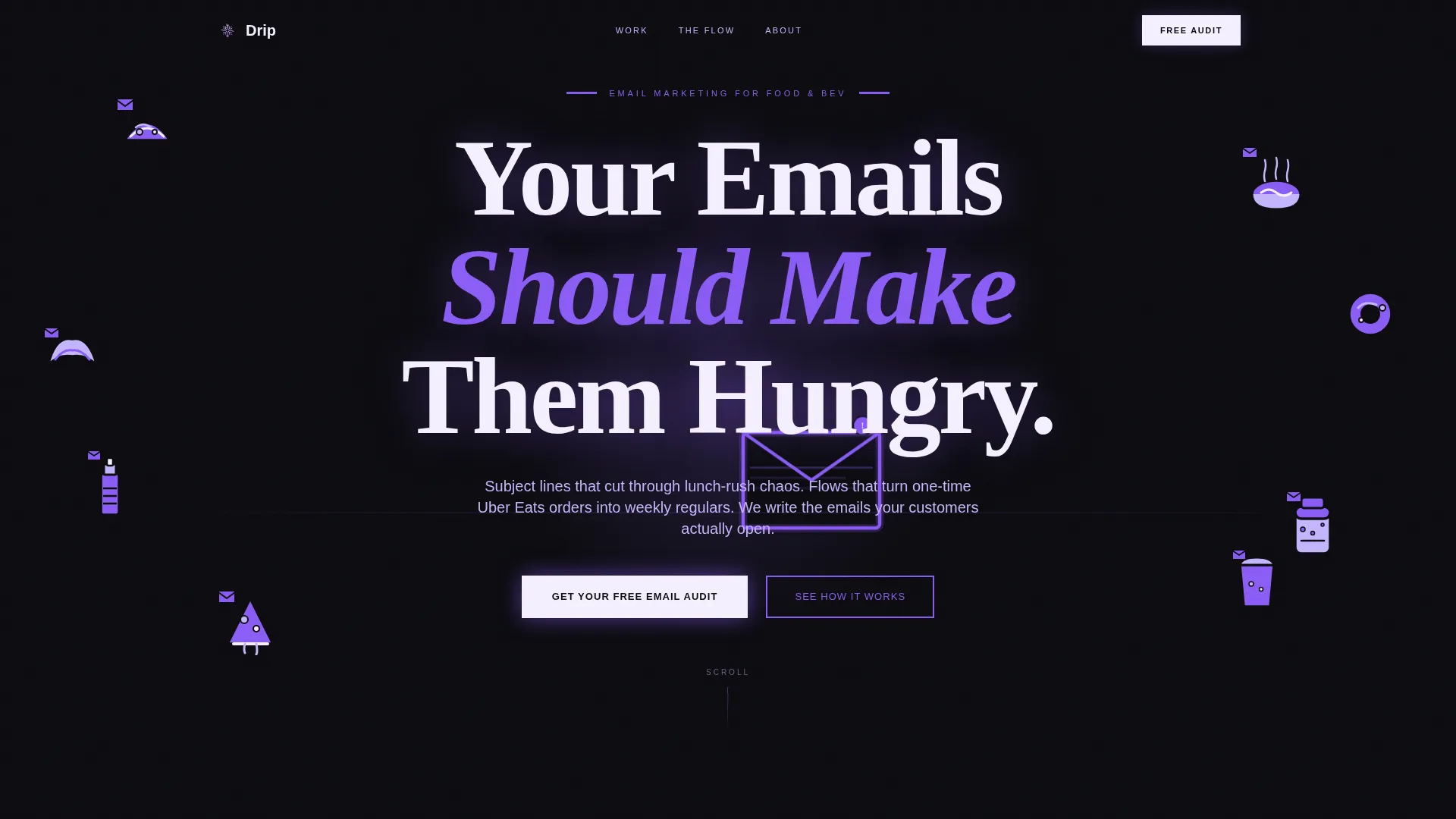 Food & Beverage Email Marketing Agency Landing Page