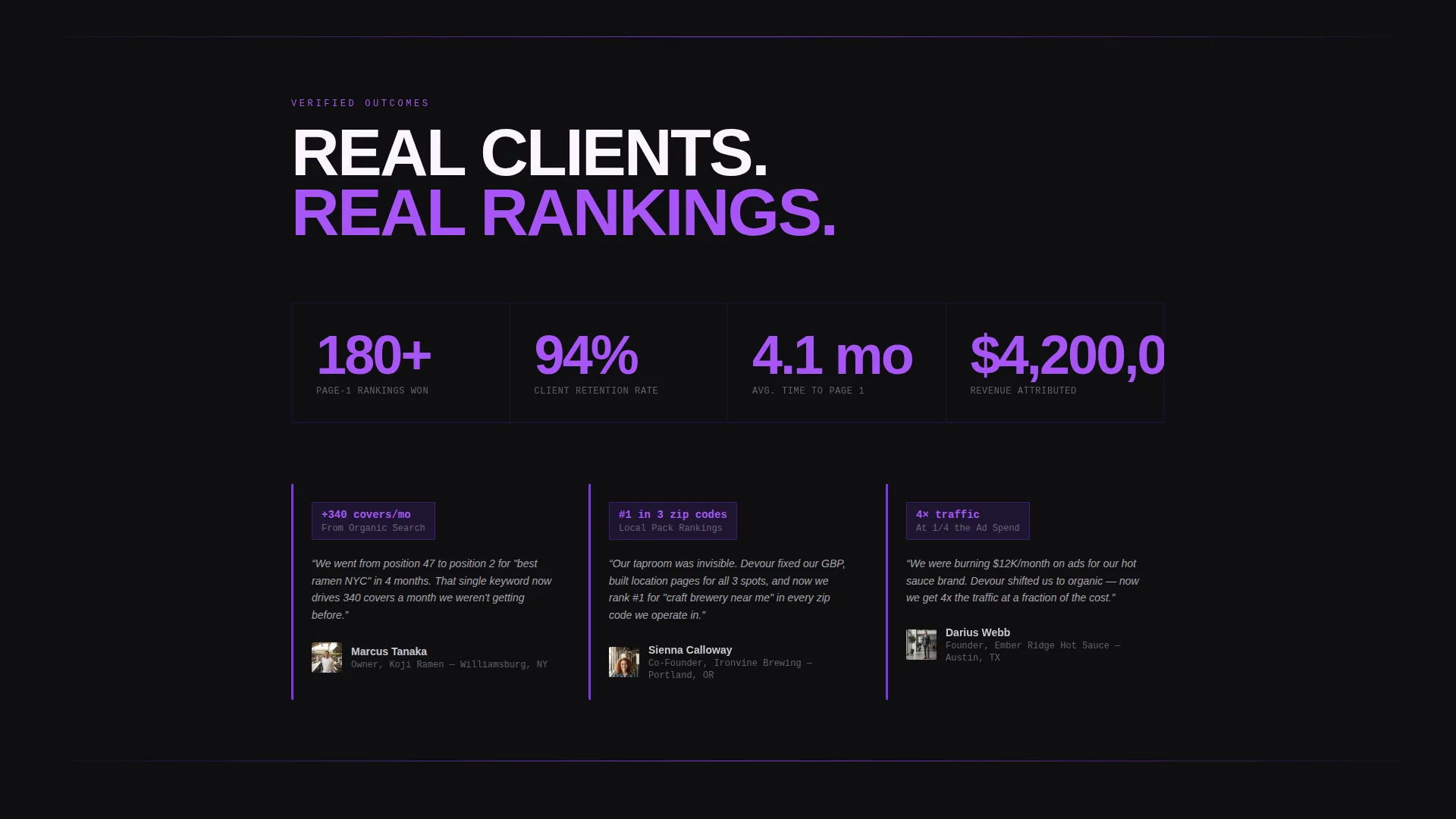 Bold Food & Beverage SEO Agency Landing Page Template