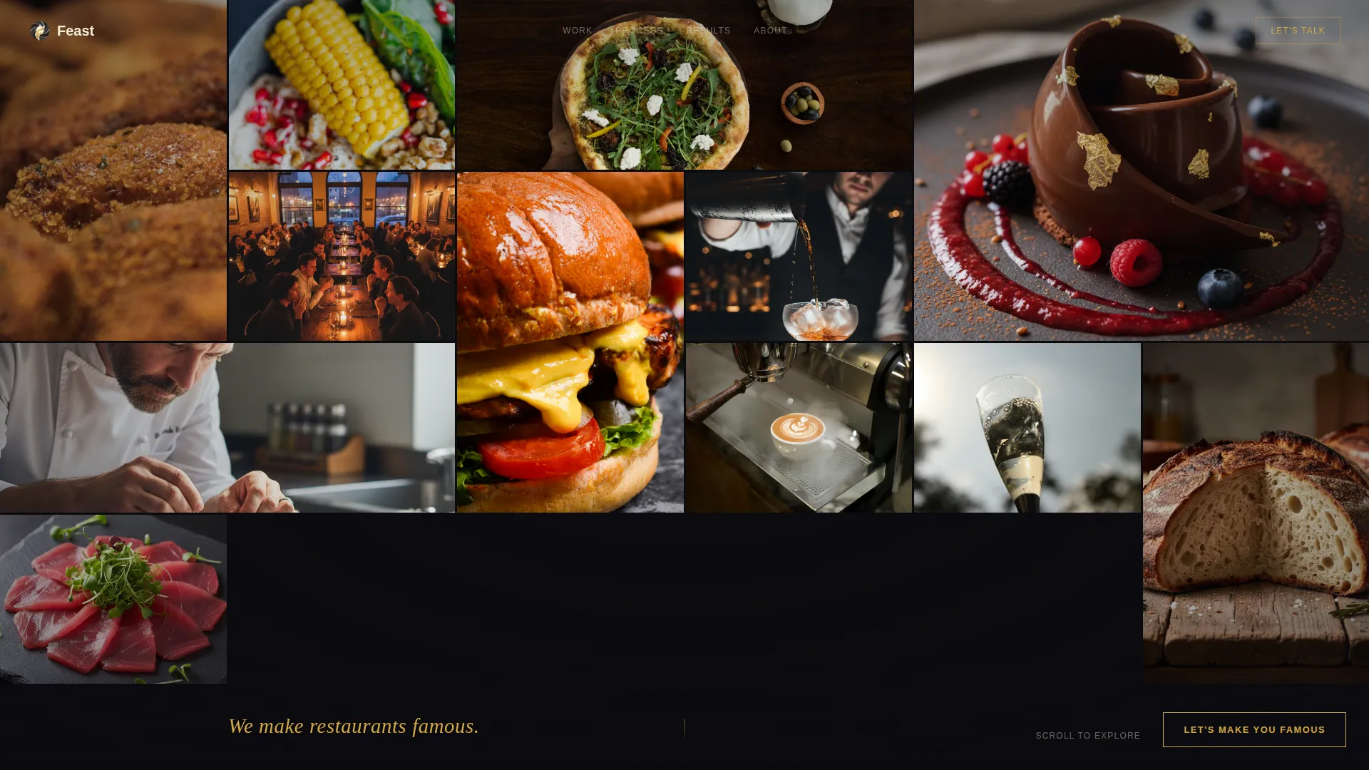 Food & Beverage Social Media Agency Landing Page