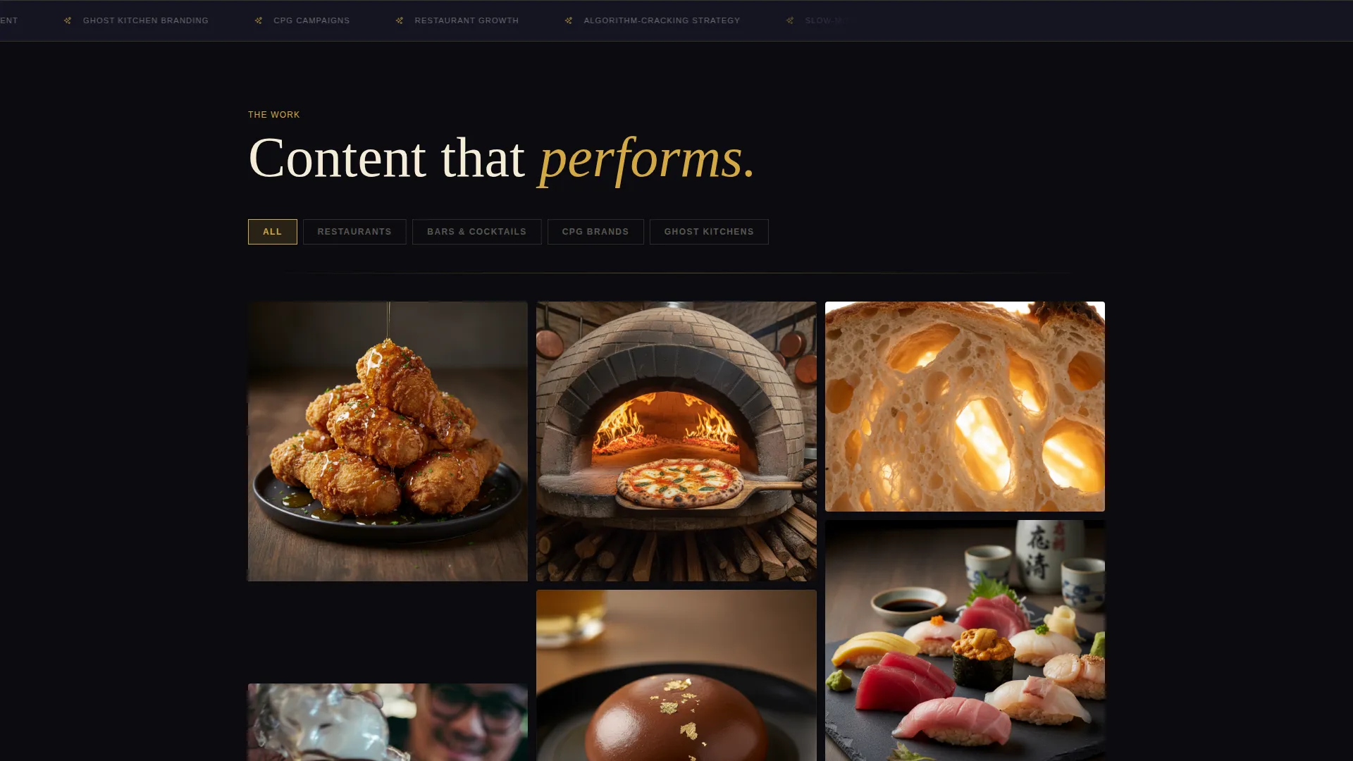 Food & Beverage Social Media Agency Landing Page