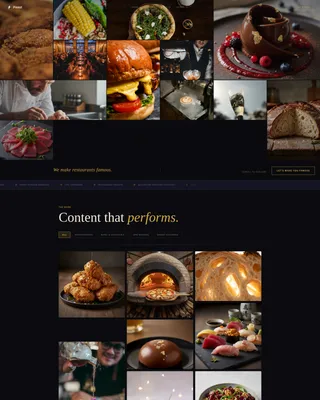 Food & Beverage Social Media Agency Landing Page