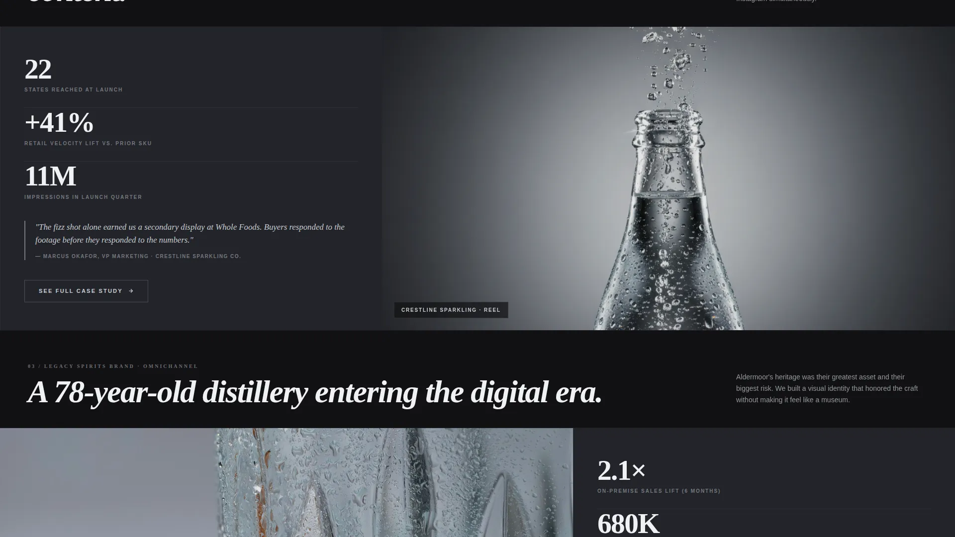 Food & Beverage Video Marketing Agency Landing Page