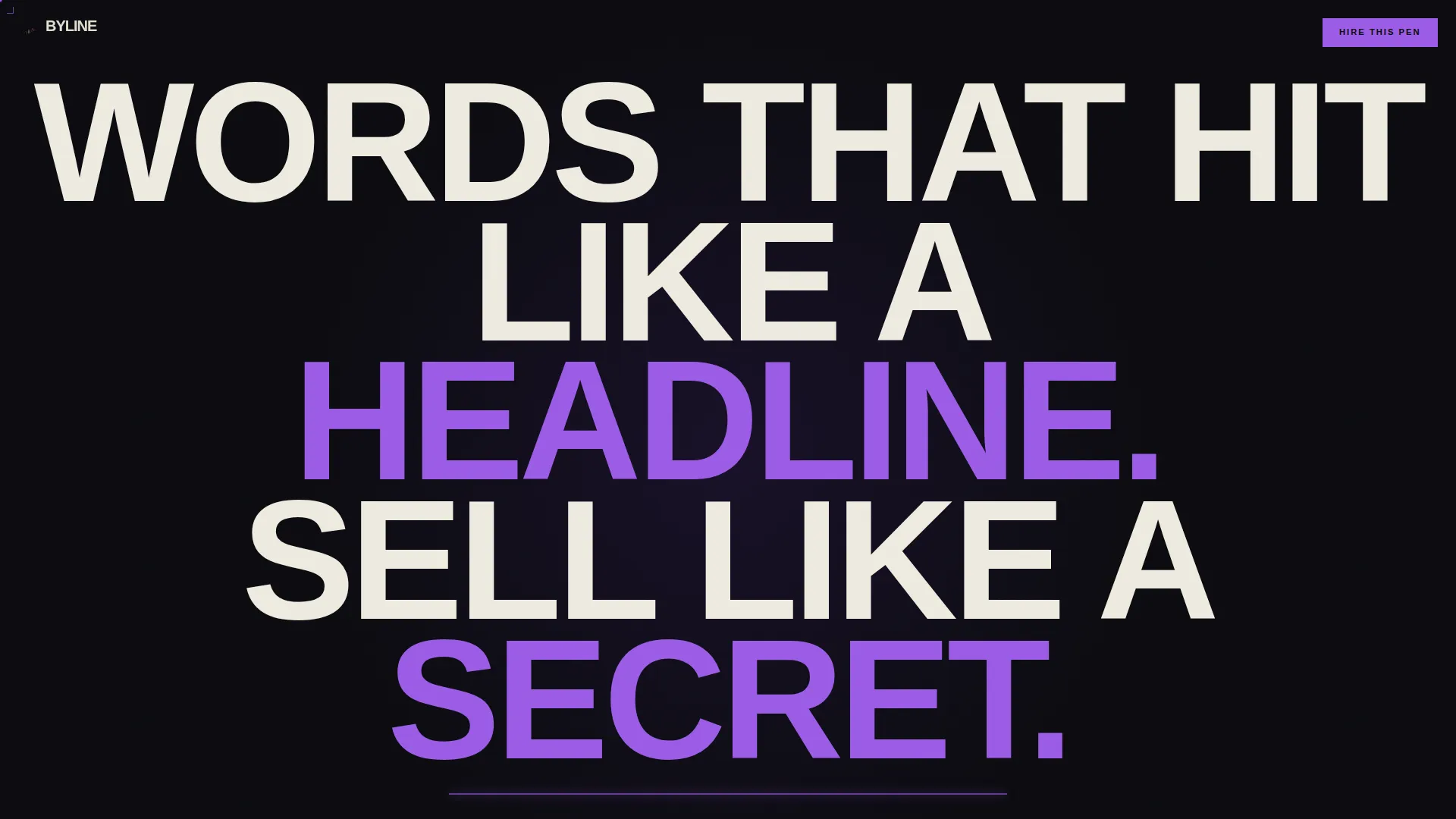 Bold Brutalist Freelance Writer Landing Page Template